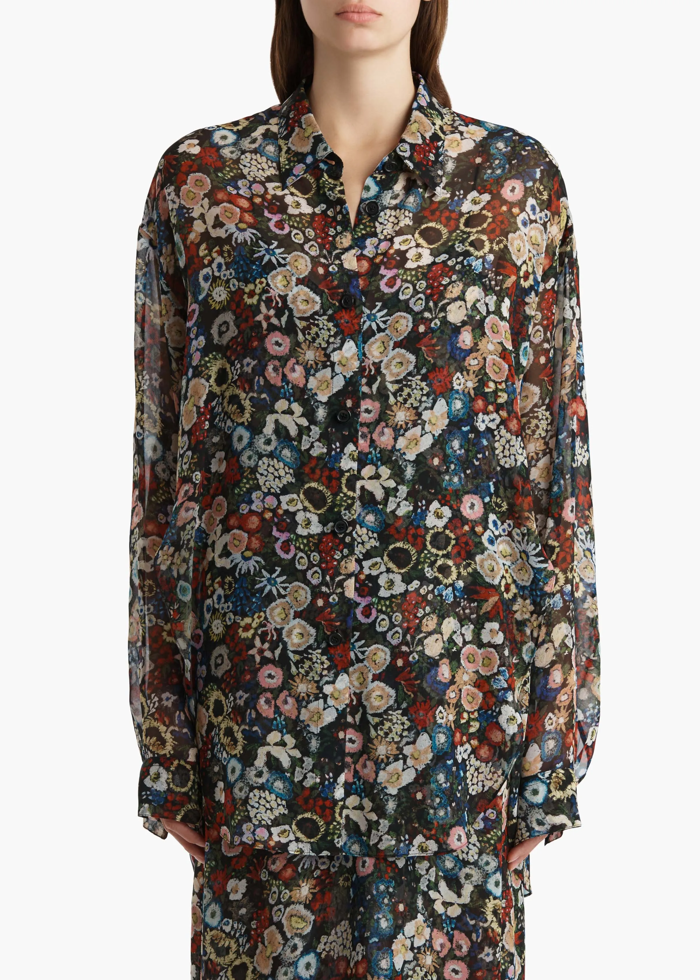 Goya Top in Black Multi sold by KHAITE product image thumbnail 3