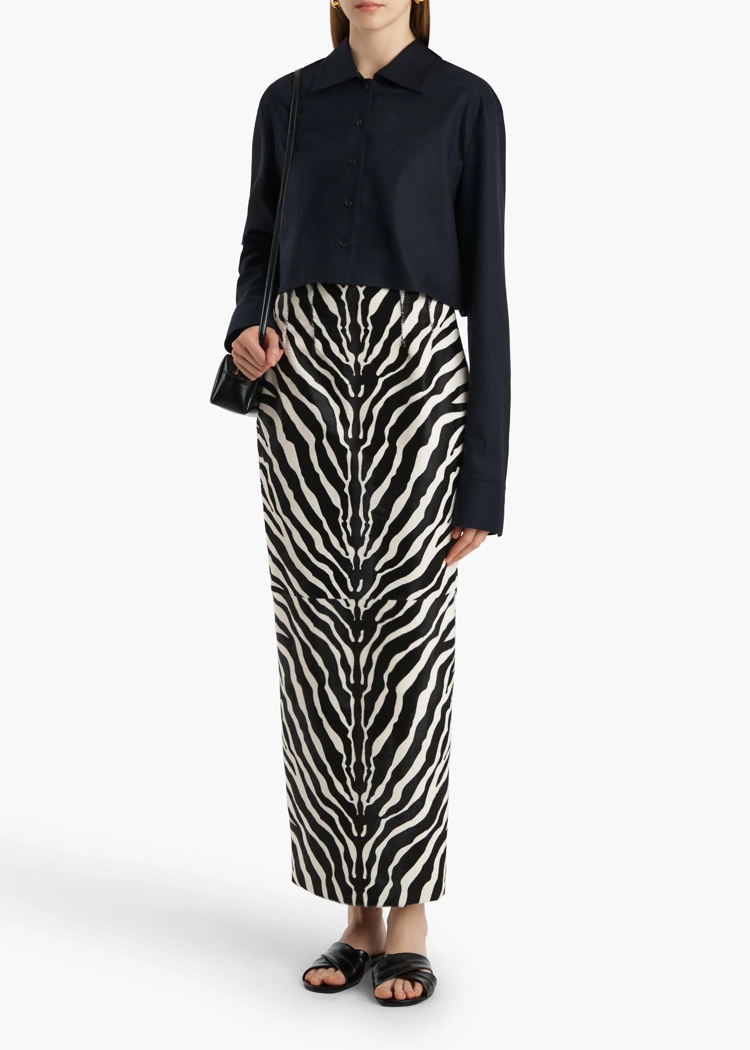 Jasen Top in Dark Navy Wool Cashmere sold by KHAITE product image thumbnail 2