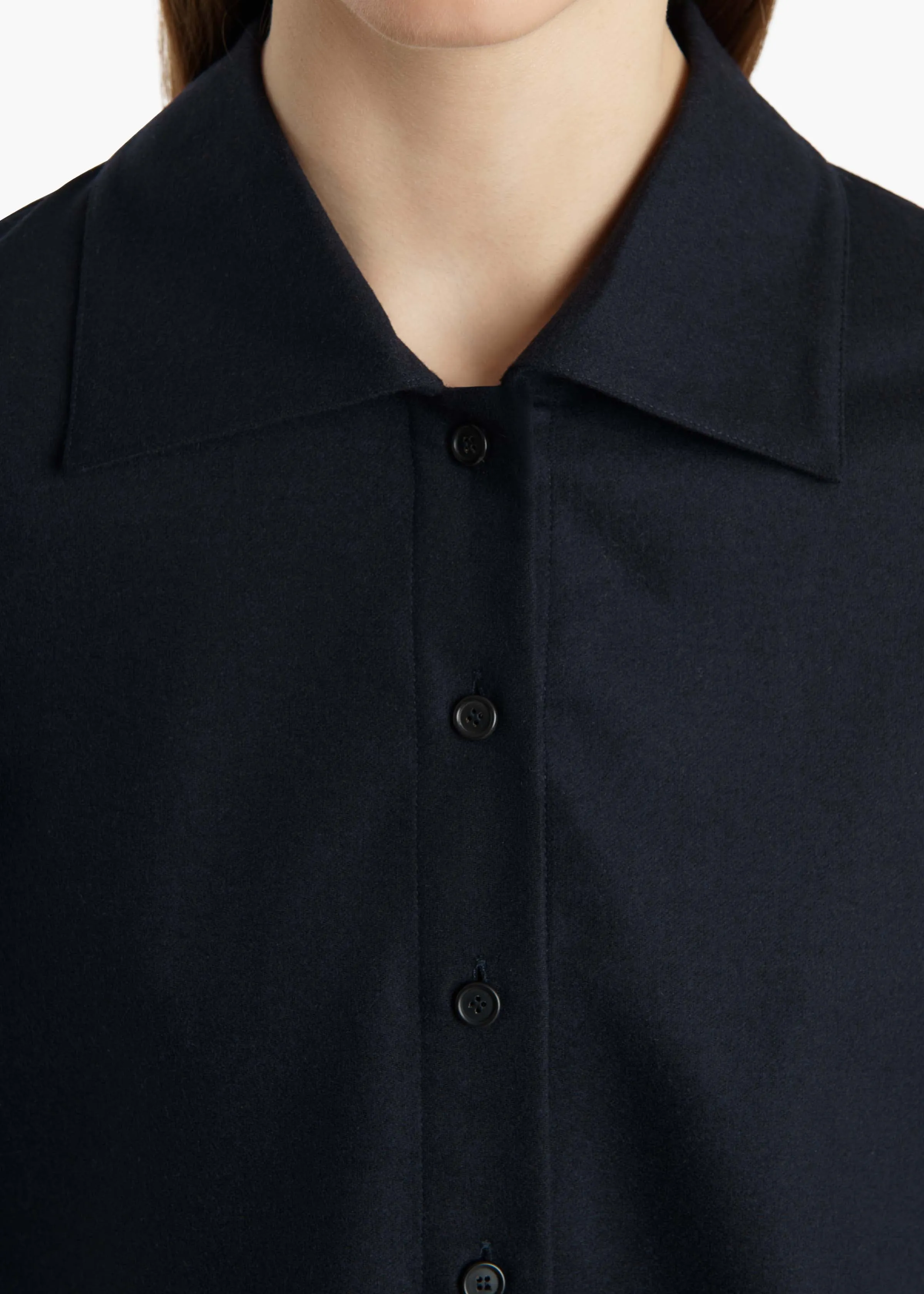 Jasen Top in Dark Navy Wool Cashmere sold by KHAITE product image thumbnail 5