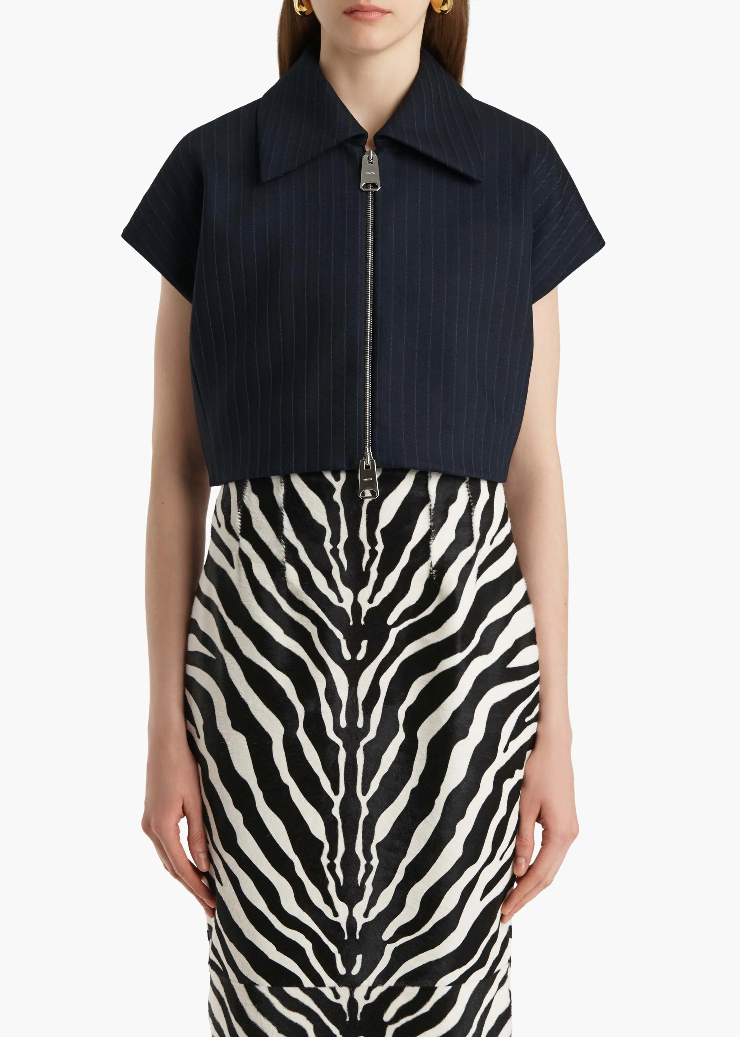 Robin Top in Navy and White Stripe sold by KHAITE product image thumbnail 3