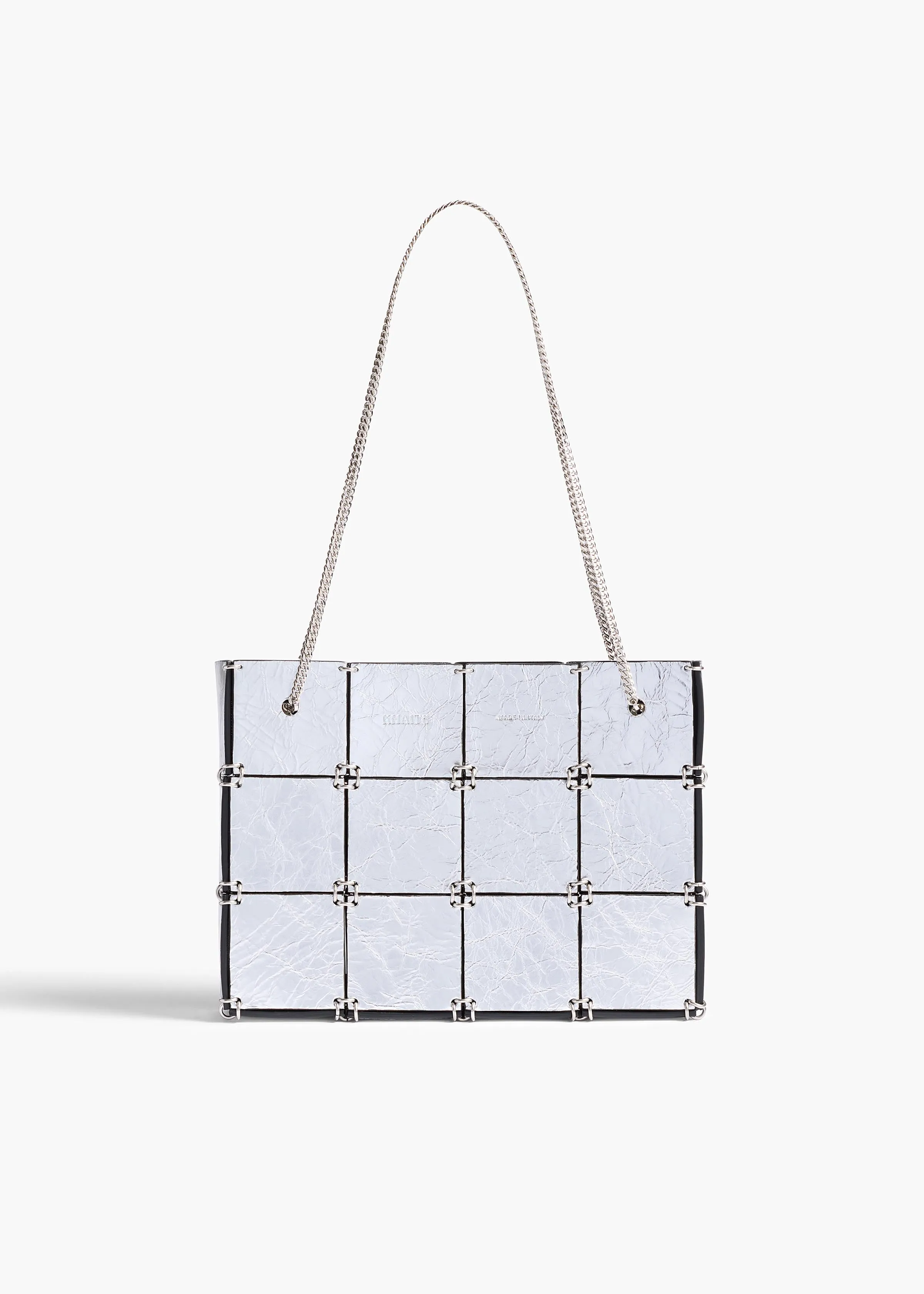 Mini Emma Bag in Silver Metallic Leather sold by KHAITE