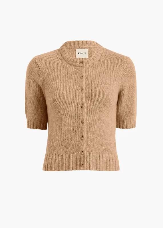 Nora Cardigan in Biscotti sold by KHAITE