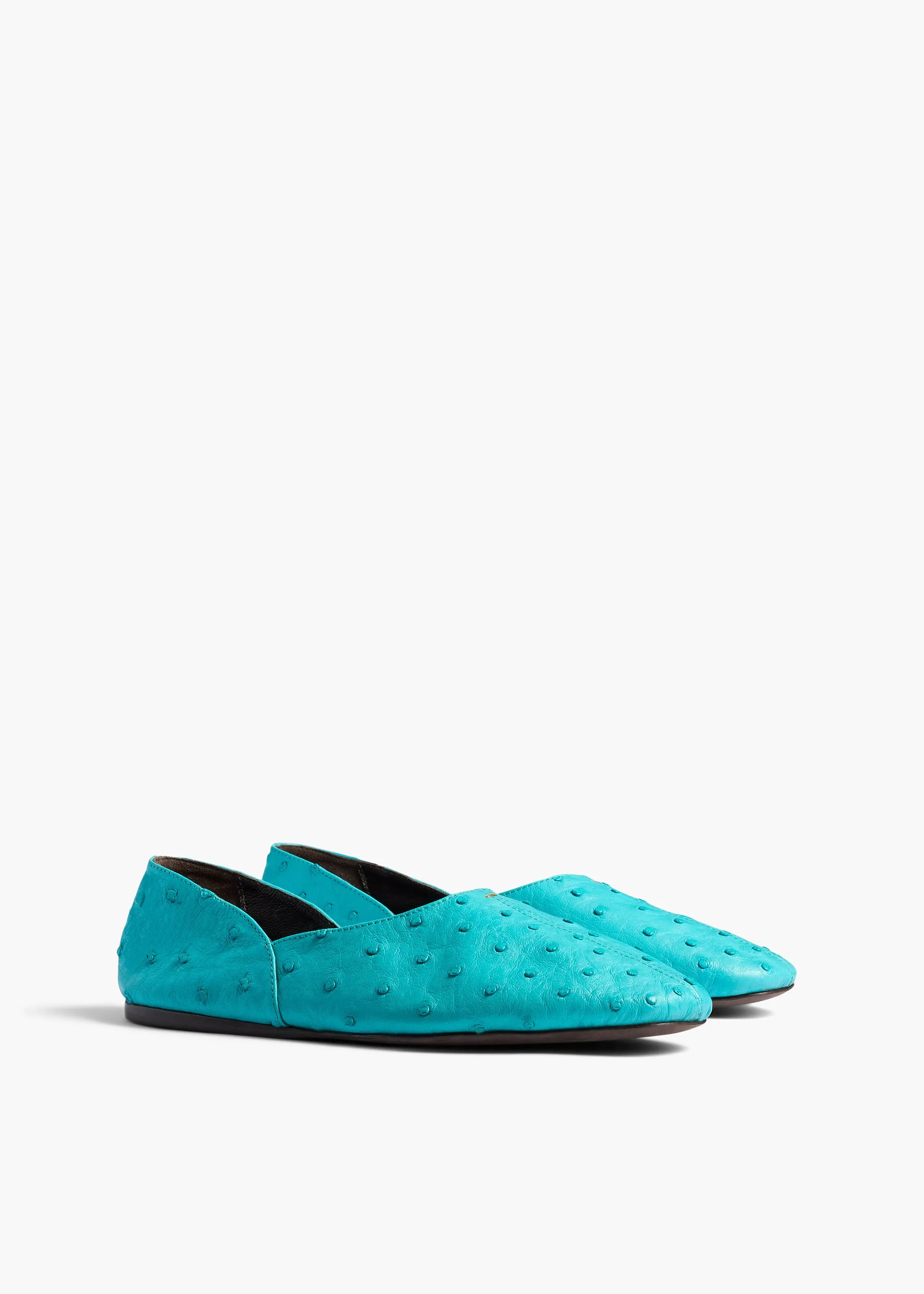 Jane Flat in Crystal Blue Ostrich sold by KHAITE product image thumbnail 2