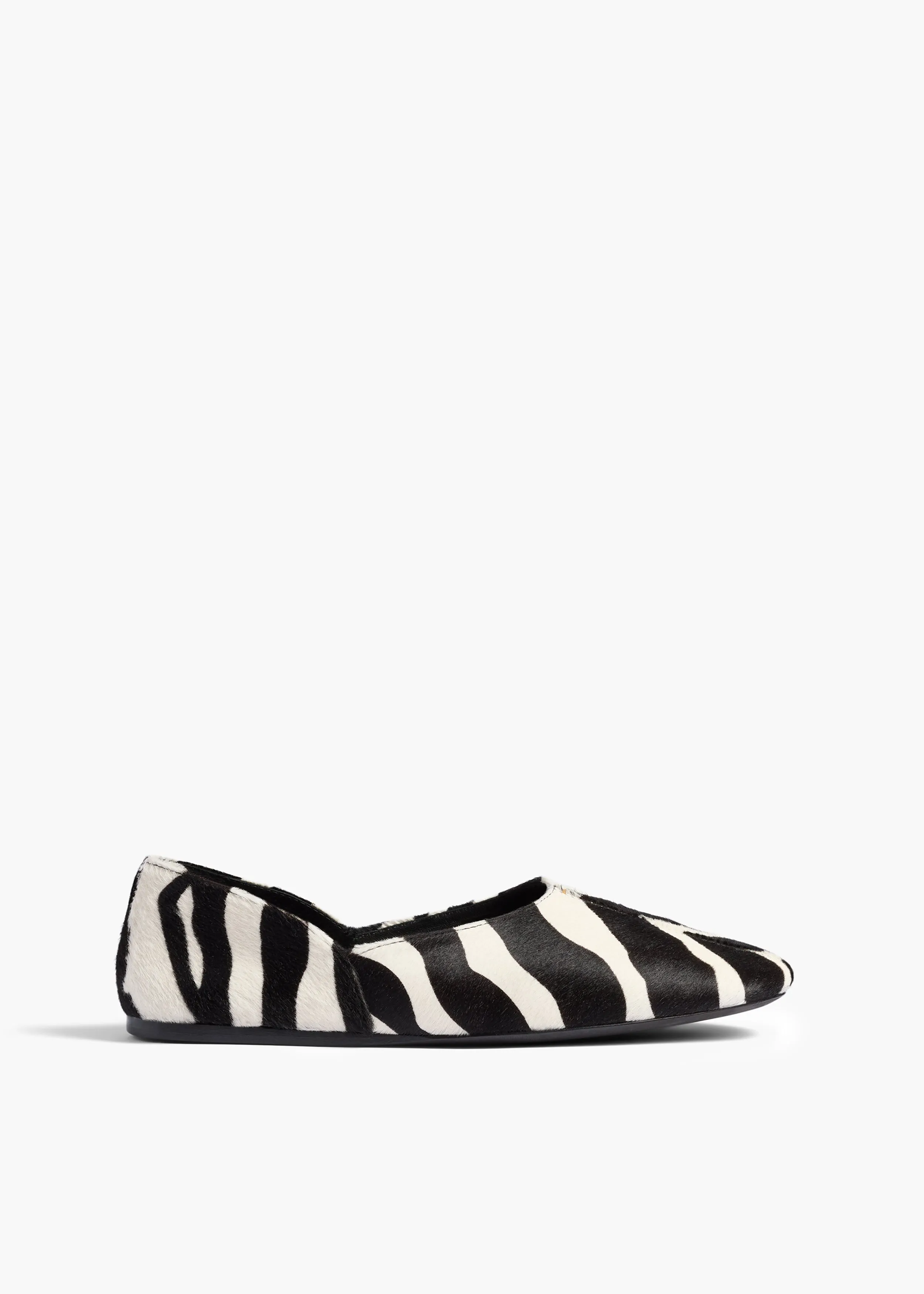 Jane Flat in Zebra Print Haircalf sold by KHAITE