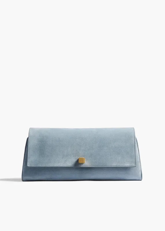 Audrey Clutch in Lead Suede sold by KHAITE
