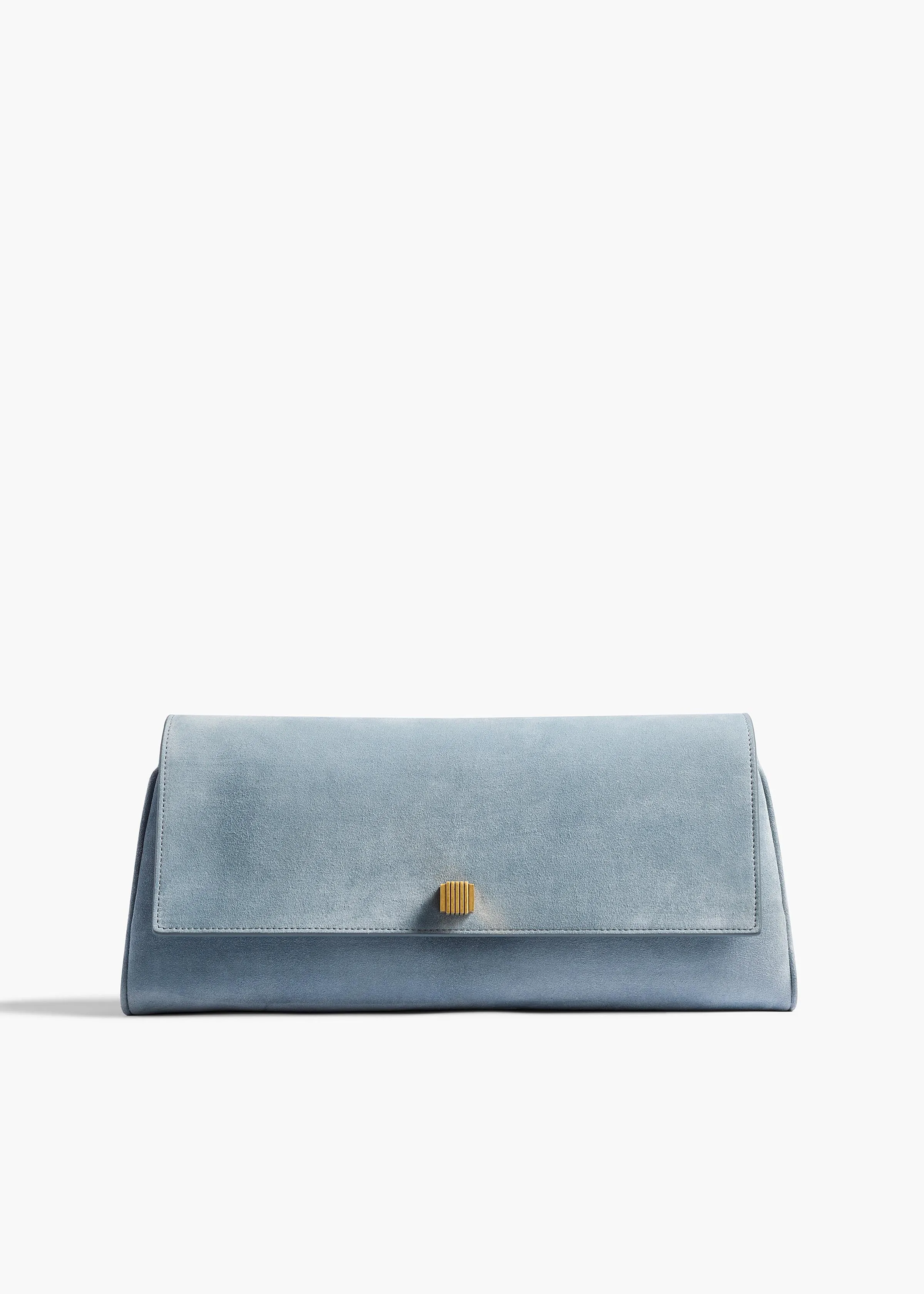 Audrey Clutch in Lead Suede sold by KHAITE