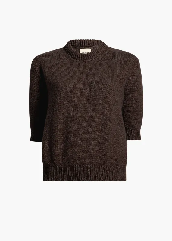 Davin Sweater in Coffee sold by KHAITE