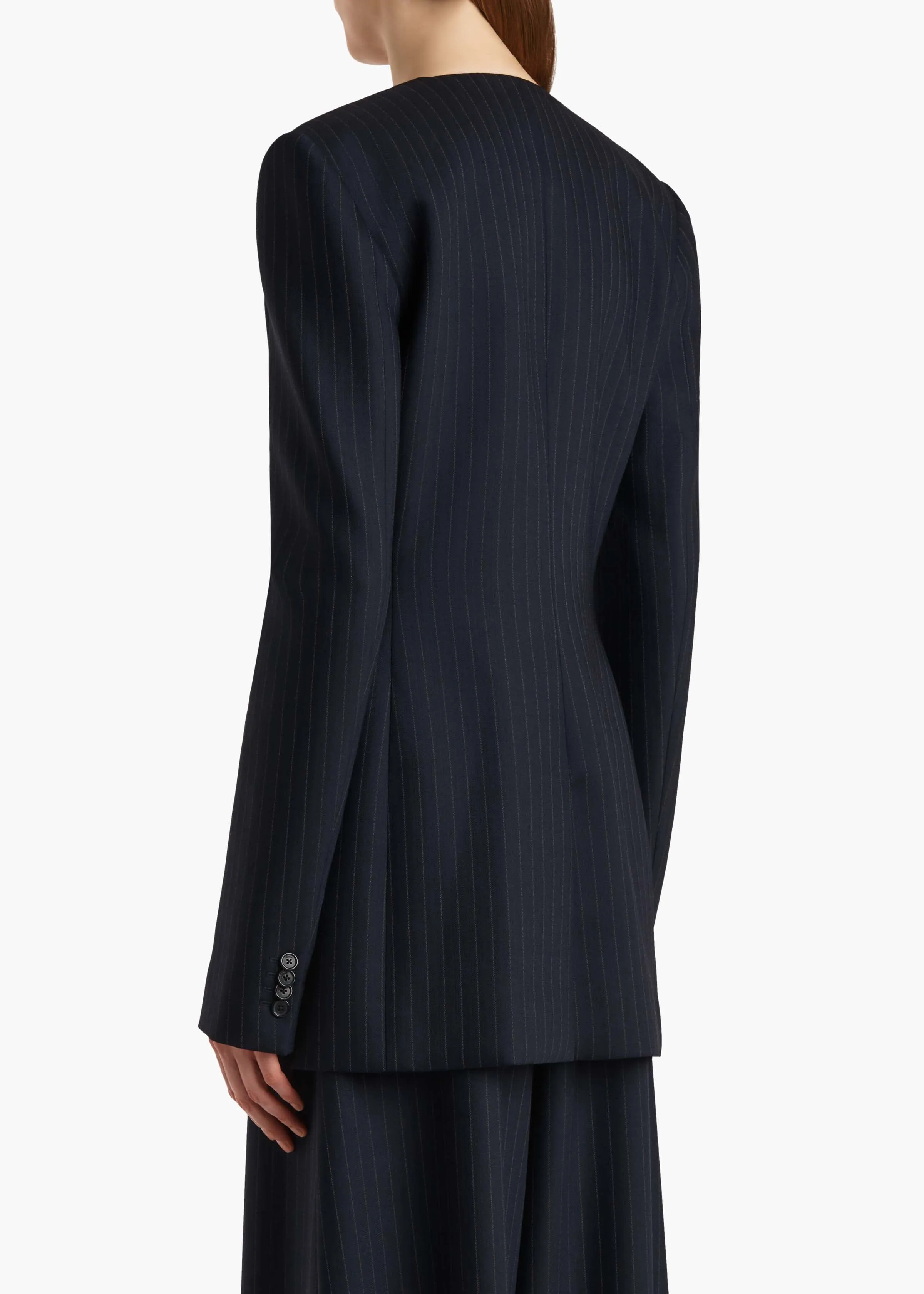 Naran Jacket in Navy and White Stripe sold by KHAITE product image thumbnail 4
