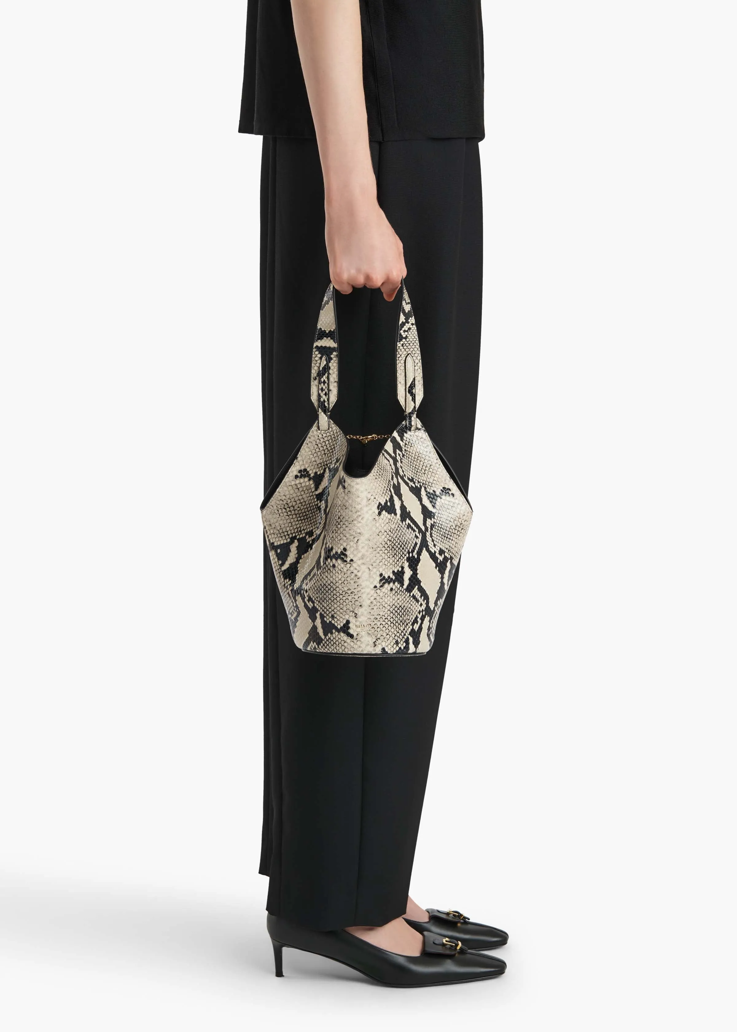 Mini Lotus Tote in Python-Embossed Leather sold by KHAITE product image thumbnail 5