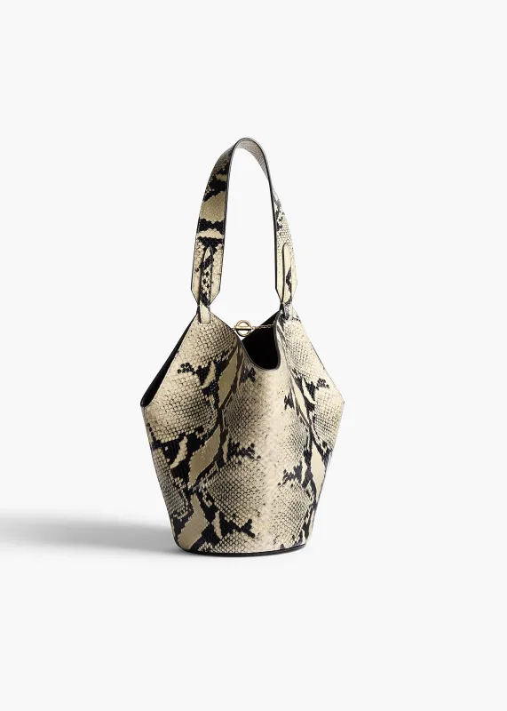 Mini Lotus Tote in Natural Python-Embossed Leather sold by KHAITE