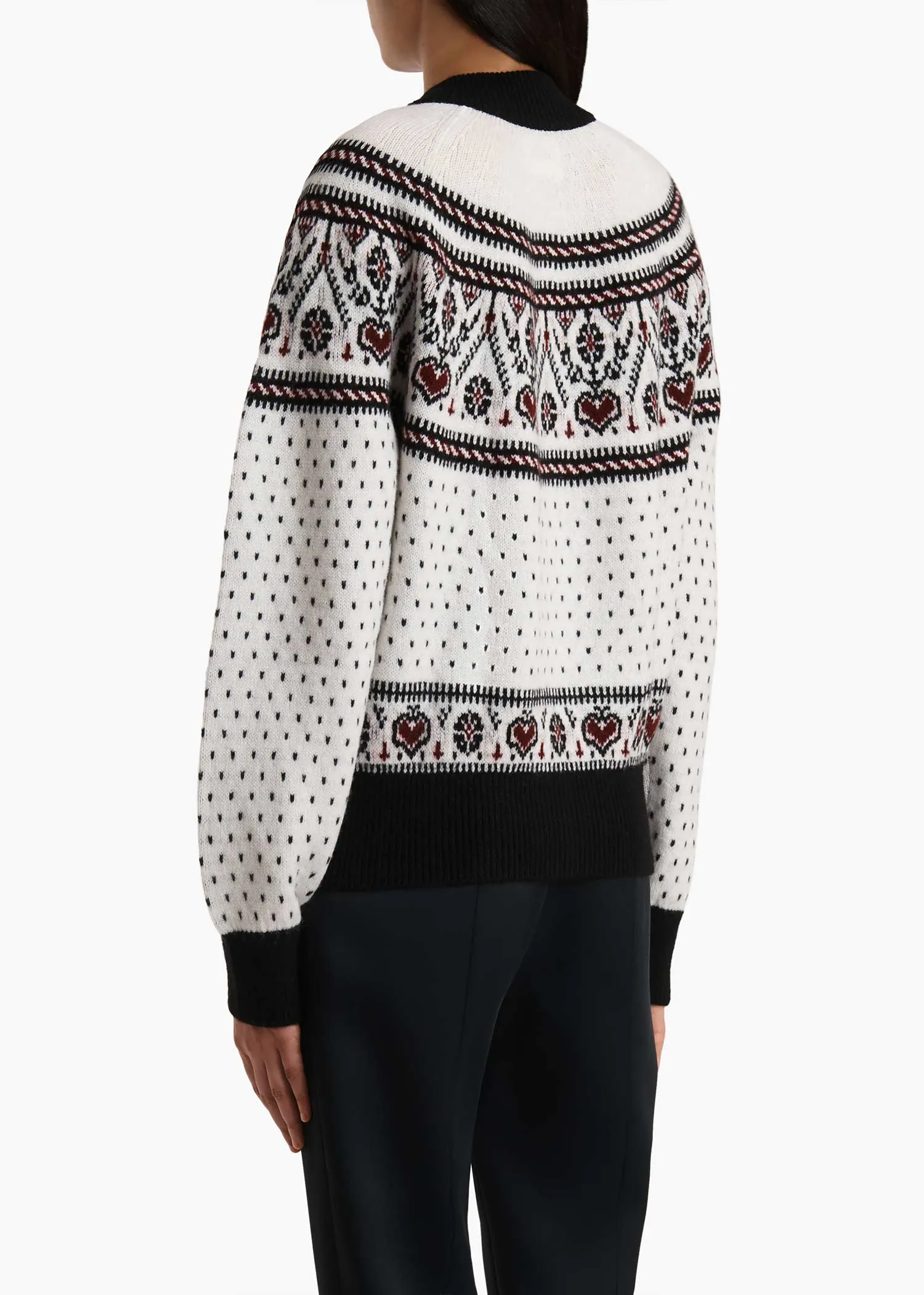 Marc Cardigan in Ivory and Red Multi sold by KHAITE product image thumbnail 4