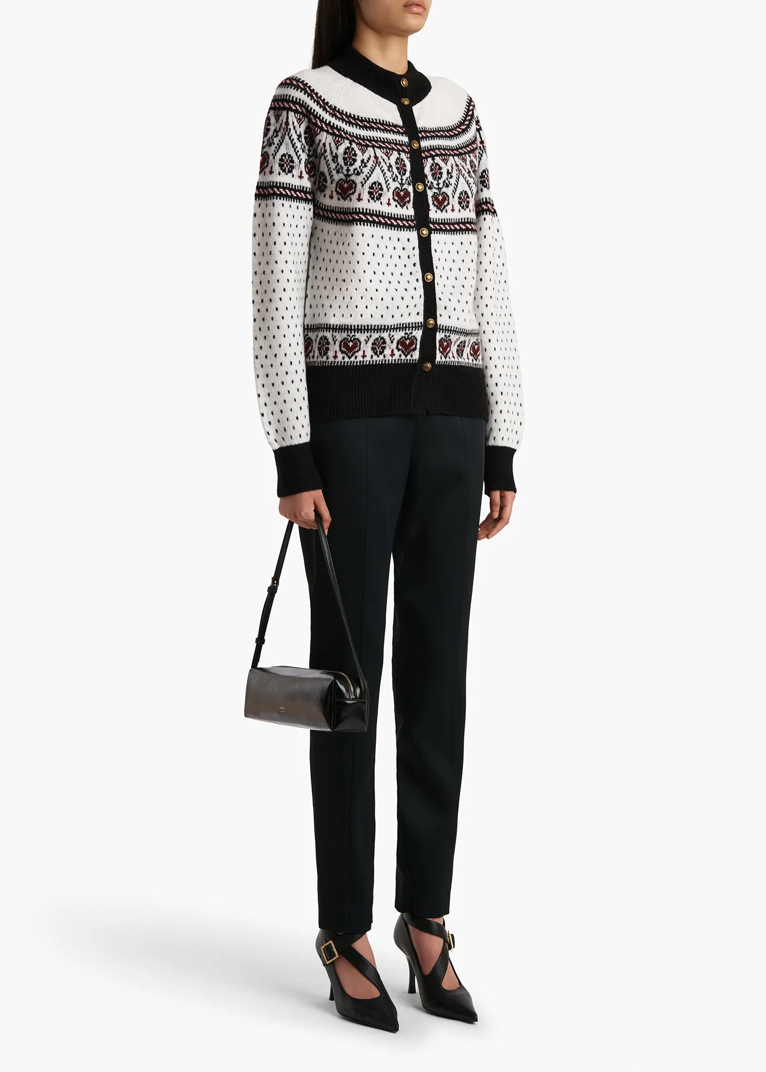 Marc Cardigan in Ivory and Red Multi sold by KHAITE product image thumbnail 2