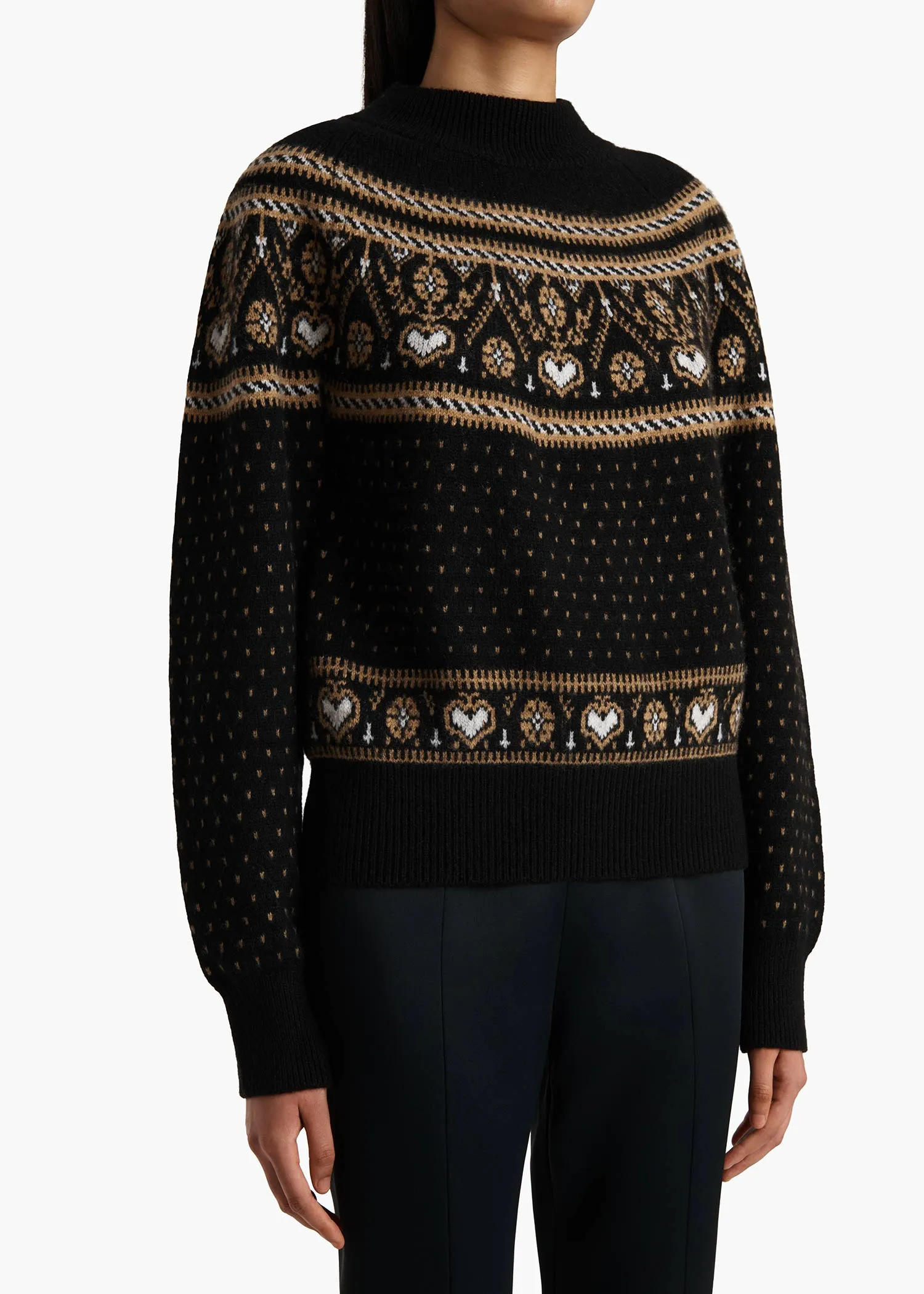 Guy Sweater in Black and Camel Multi sold by KHAITE product image thumbnail 4
