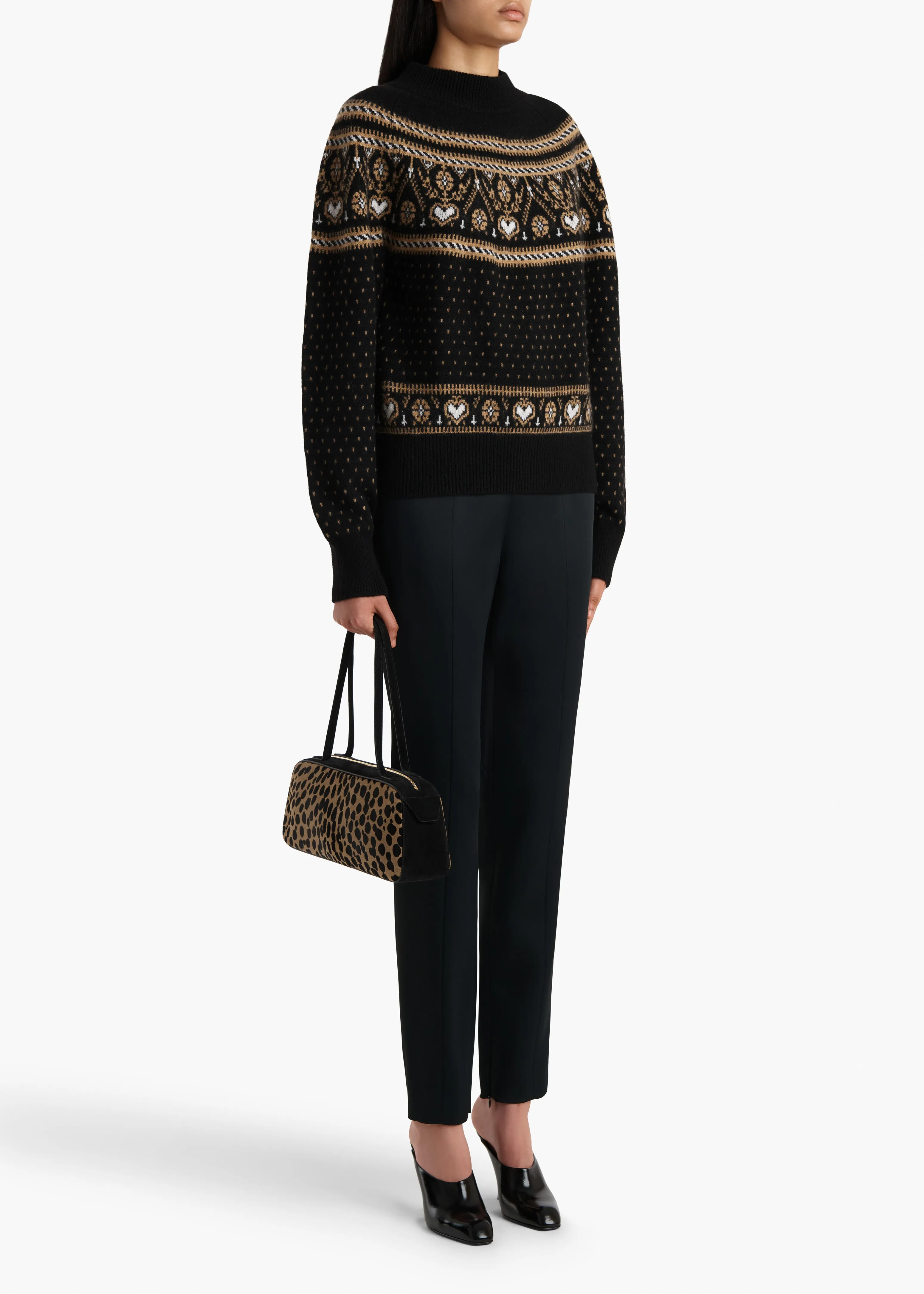 Guy Sweater in Black and Camel Multi sold by KHAITE product image thumbnail 2
