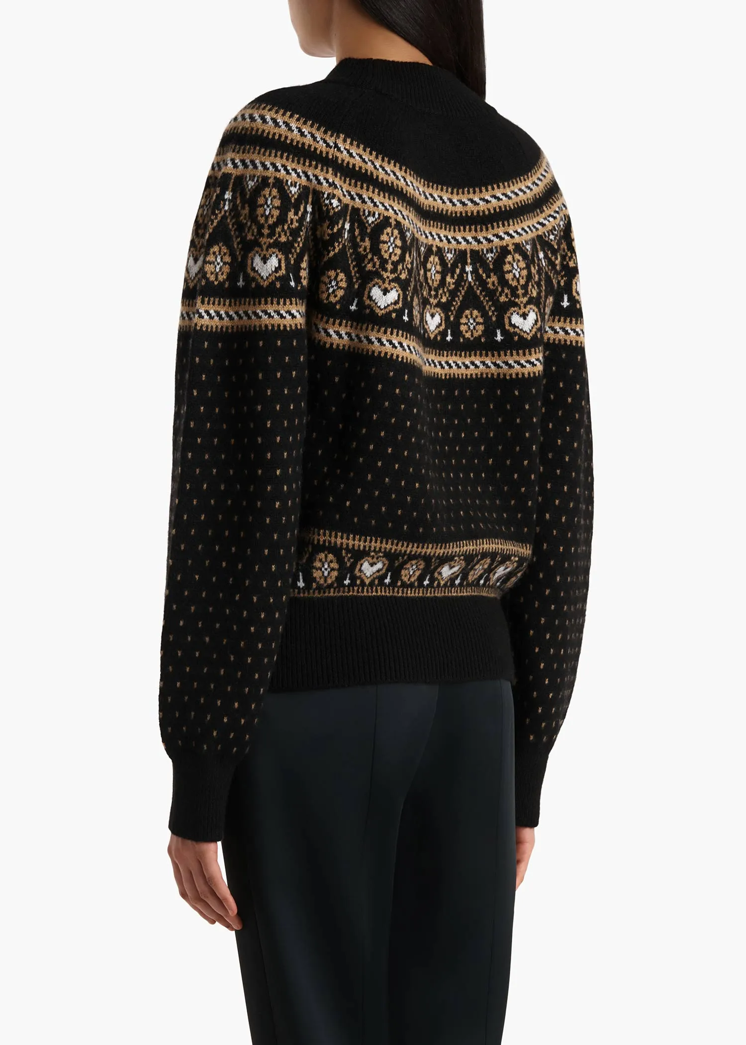 Guy Sweater in Black and Camel Multi sold by KHAITE product image thumbnail 5