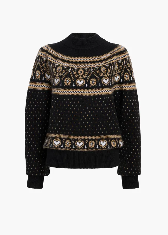 Guy Sweater in Black and Camel Multi sold by KHAITE