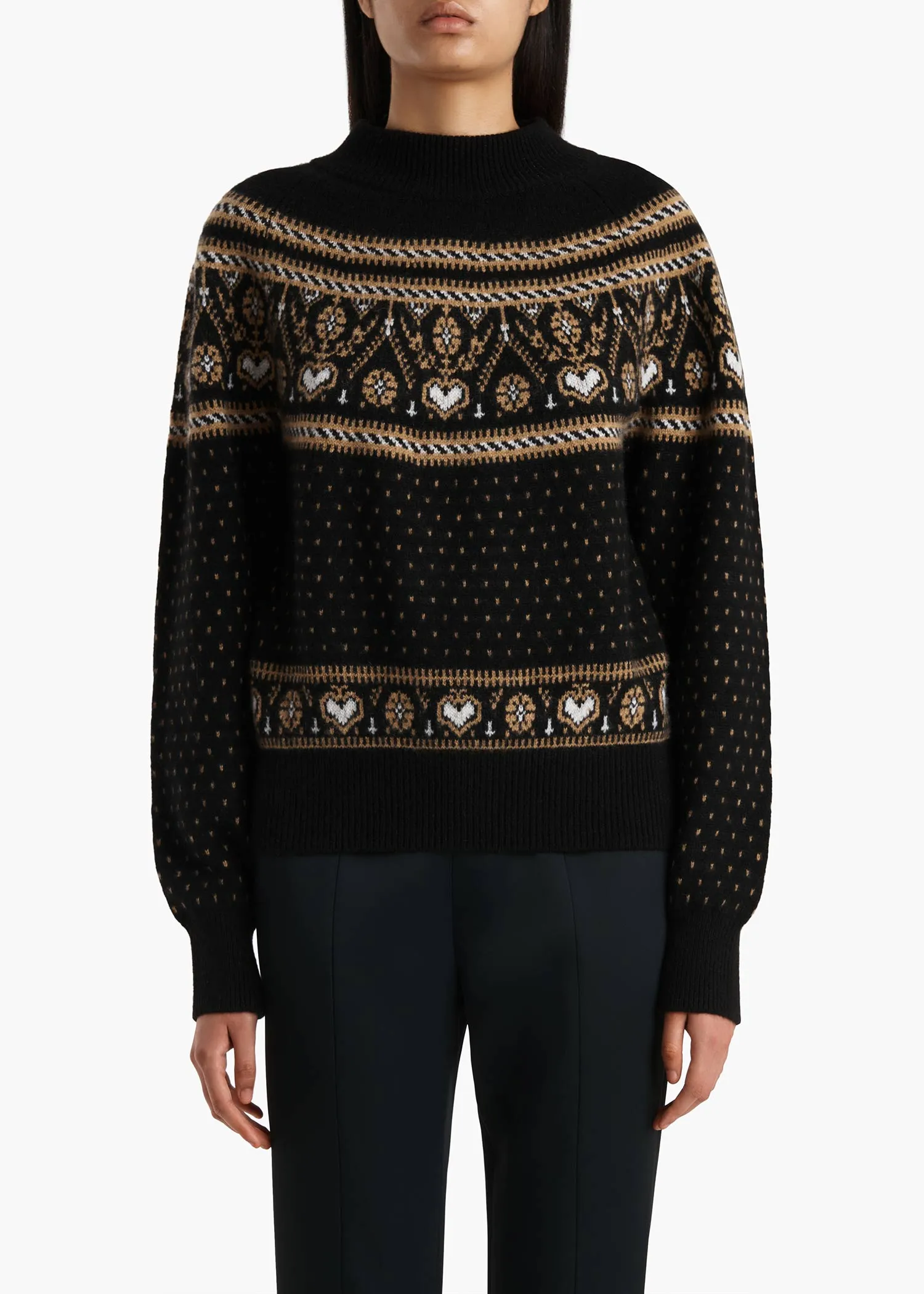 Guy Sweater in Black and Camel Multi sold by KHAITE product image thumbnail 3