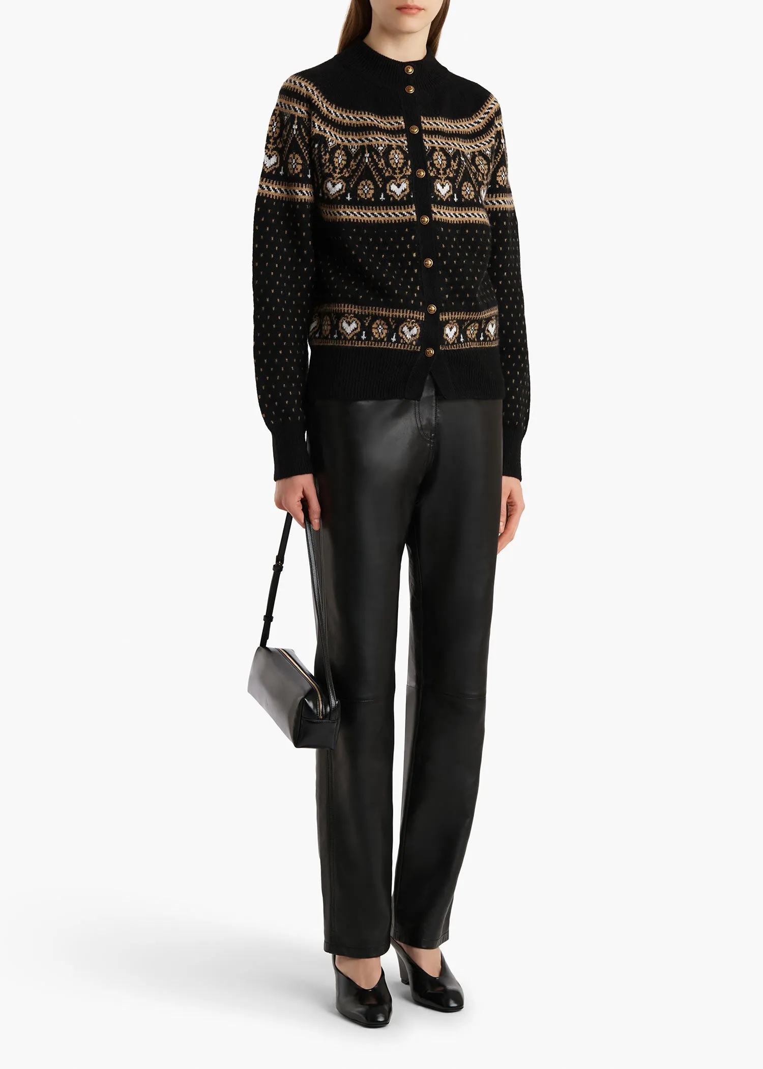 Marc Cardigan in Black and Camel Multi sold by KHAITE product image thumbnail 2