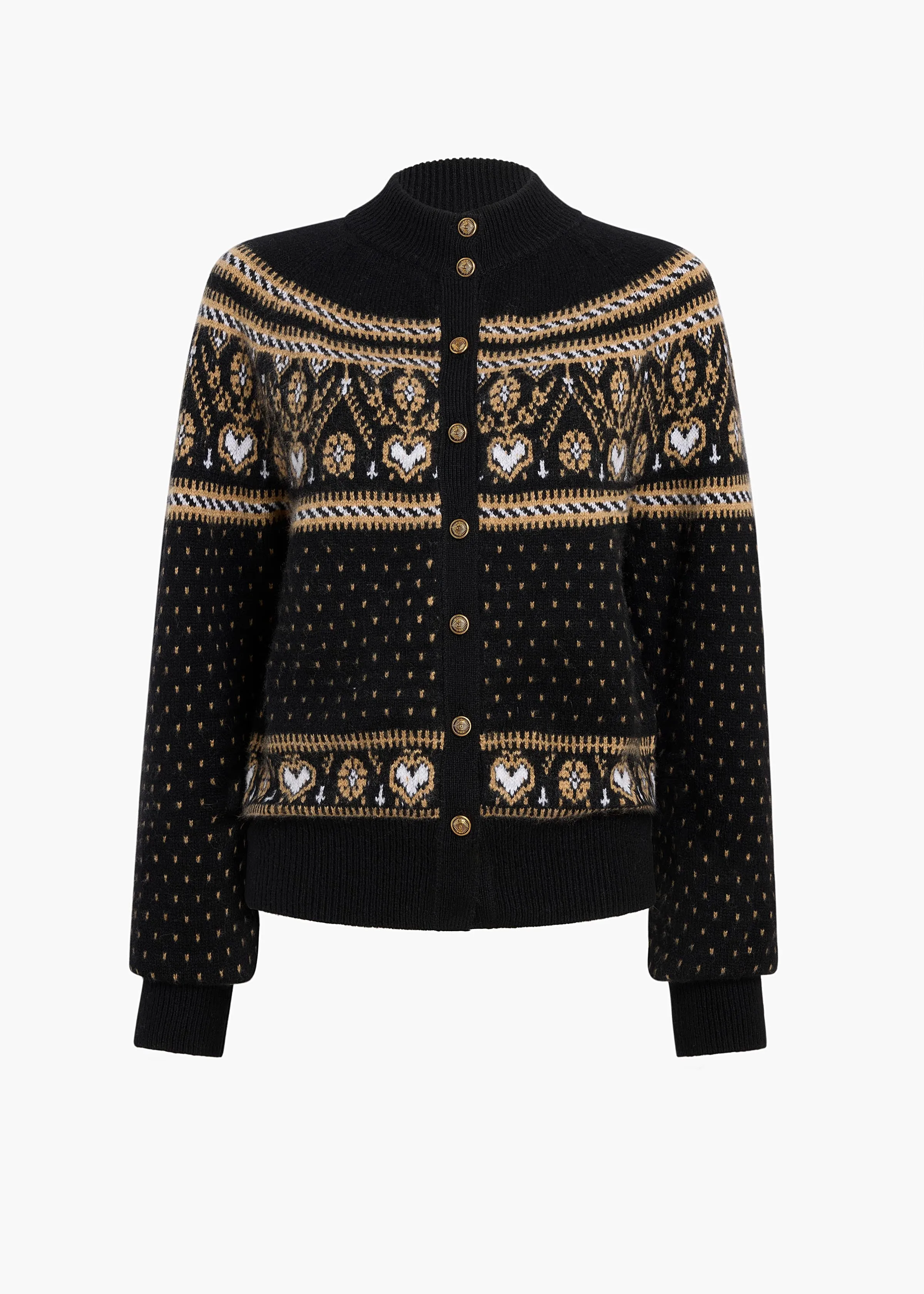 Marc Cardigan in Black and Camel Multi sold by KHAITE