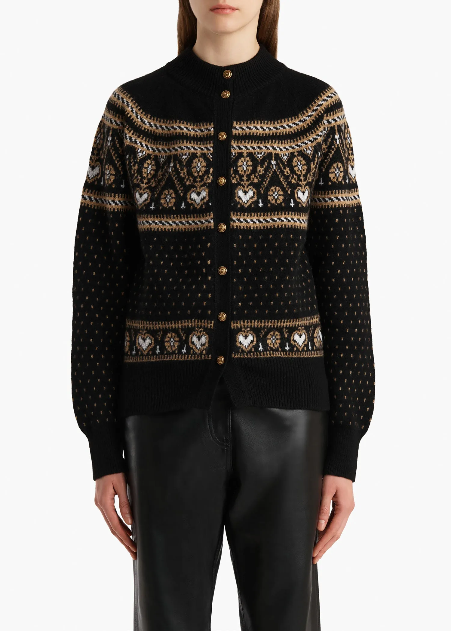 Marc Cardigan in Black and Camel Multi sold by KHAITE product image thumbnail 3