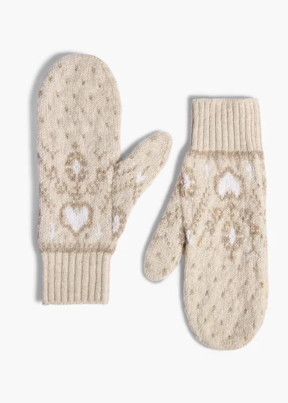 Christel Mittens in Ecru Multi sold by KHAITE