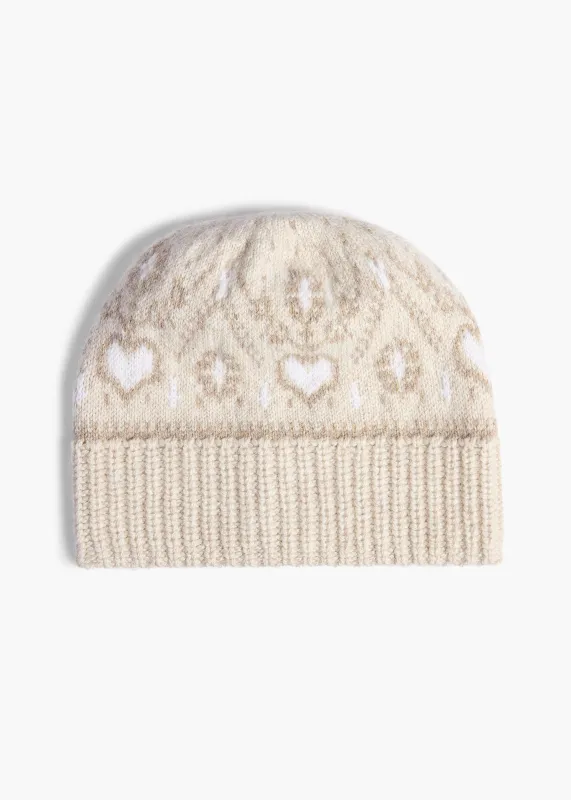Avers Beanie in Ecru Multi sold by KHAITE