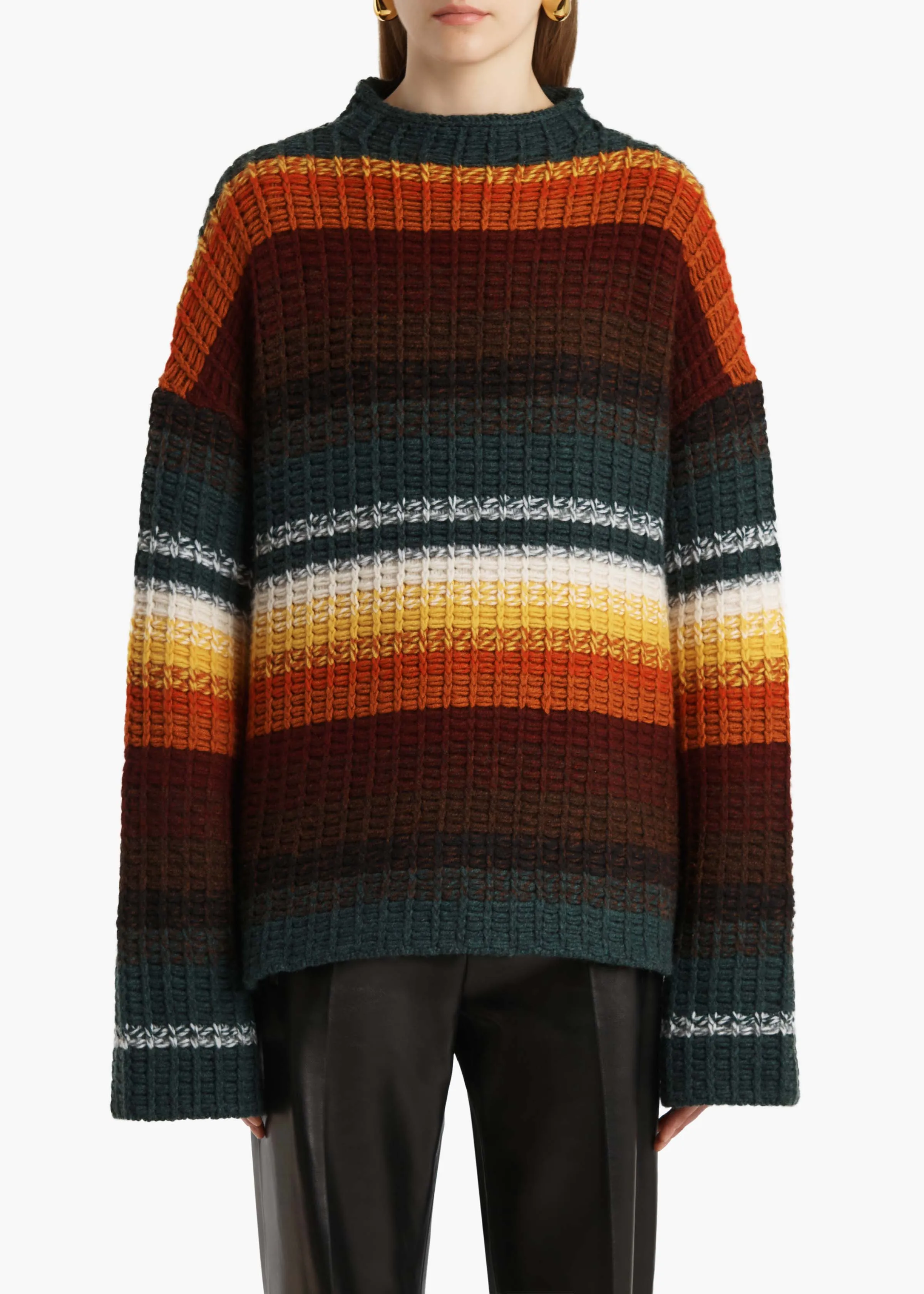 Yanis Sweater in Multicolor Stripe sold by KHAITE product image thumbnail 3