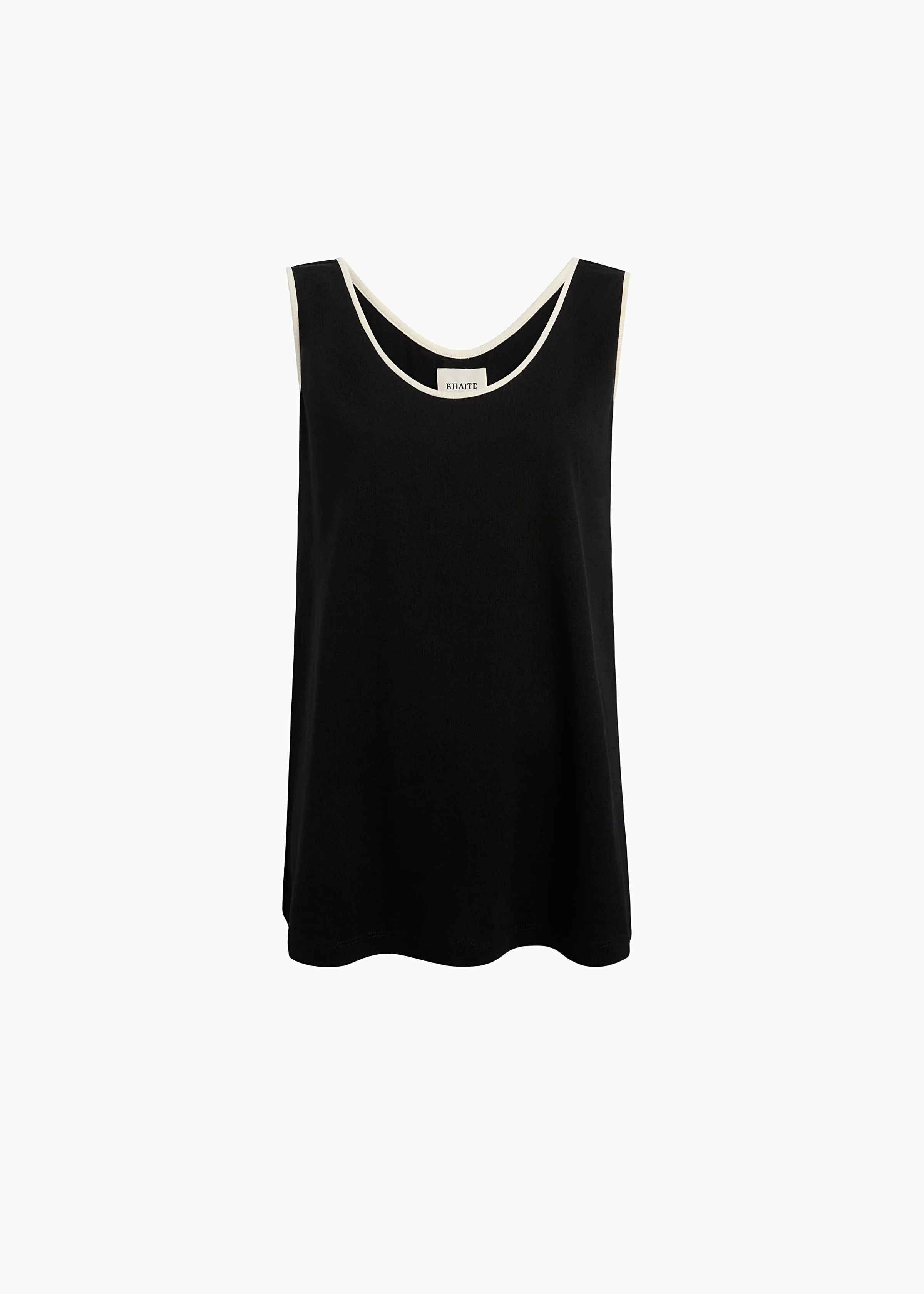 Longo Top in Cream and Black sold by KHAITE