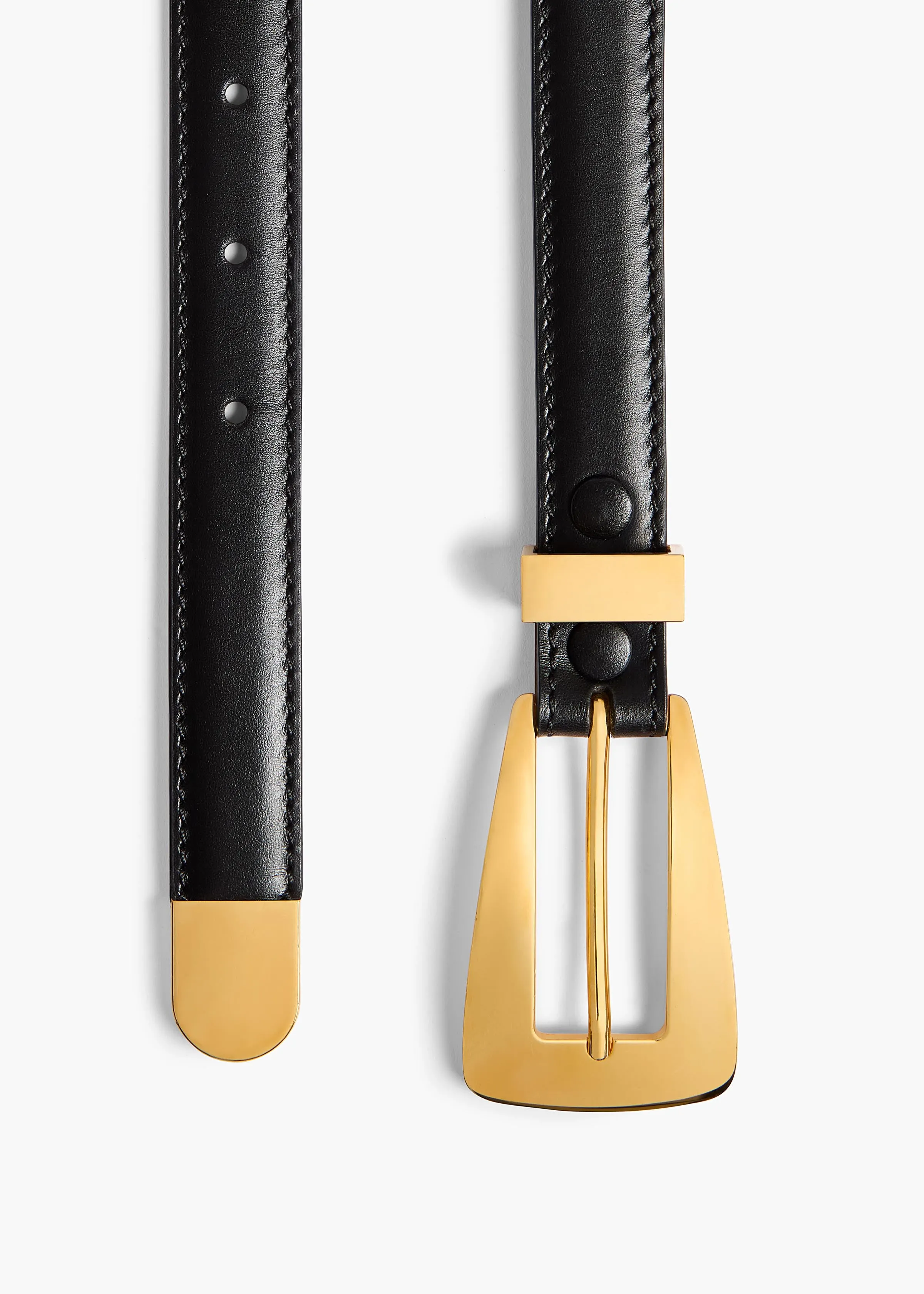 Small Lucca Belt in Black Leather with Gold sold by KHAITE product image thumbnail 2