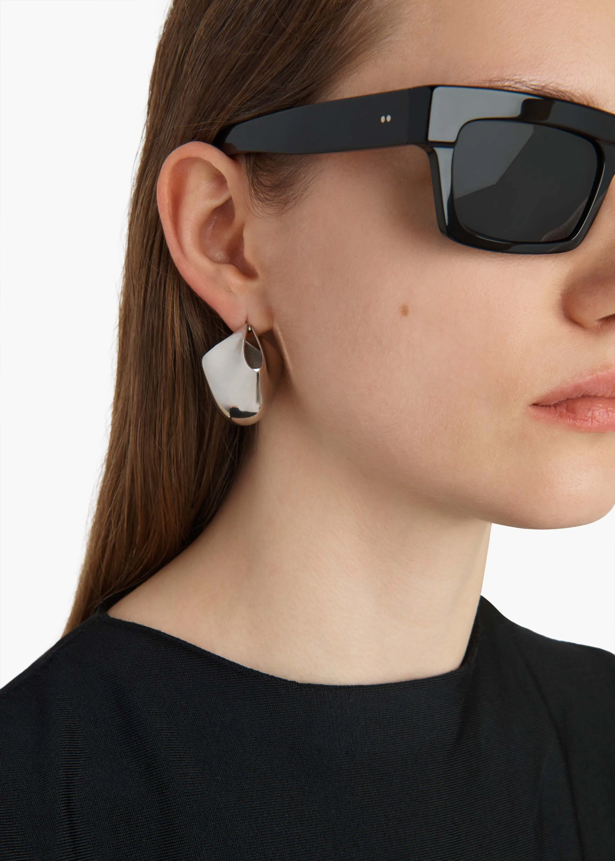 Medium Lotus Earrings in Silver sold by KHAITE product image thumbnail 3