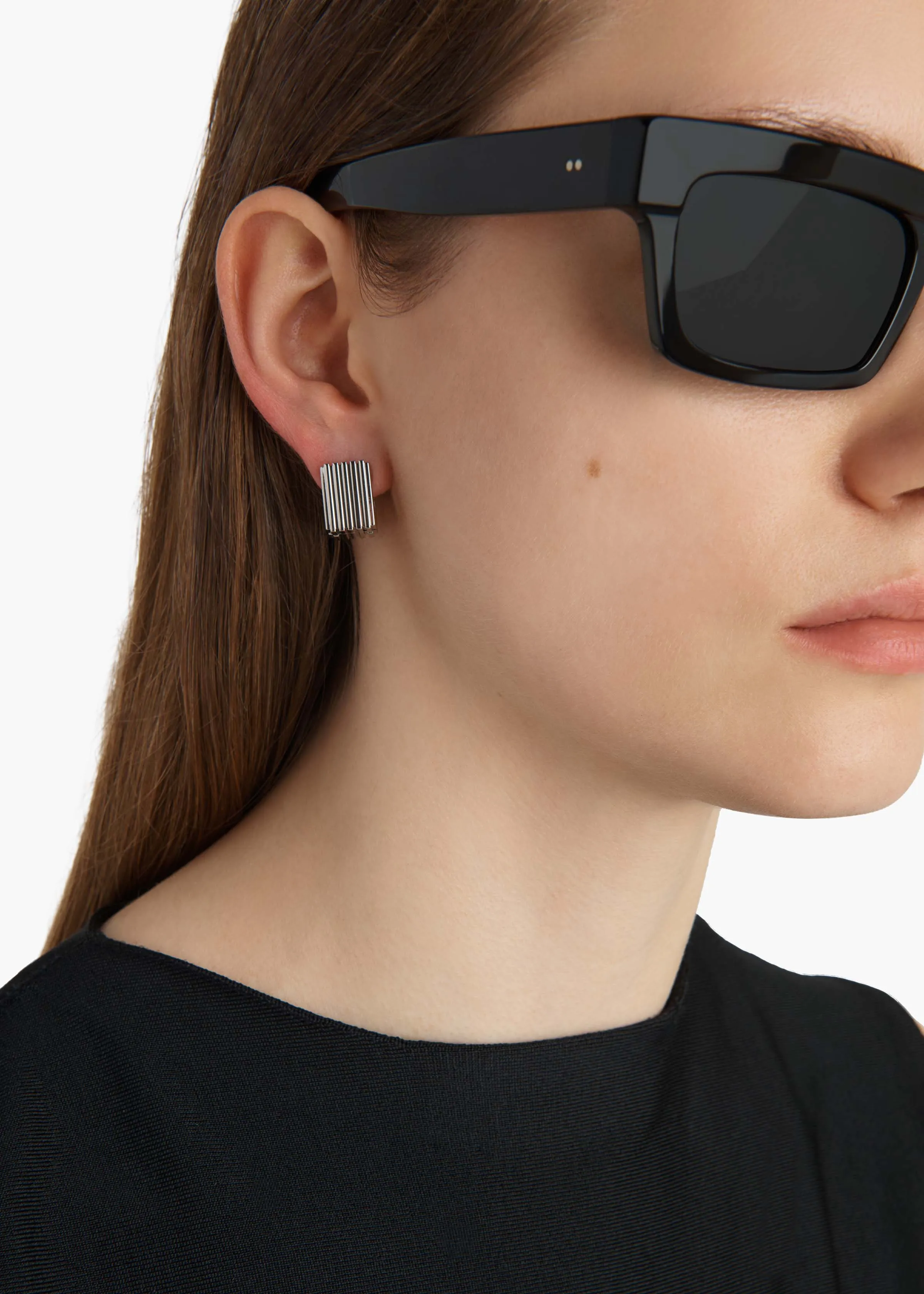 Small Empire Earrings in Silver sold by KHAITE product image thumbnail 3