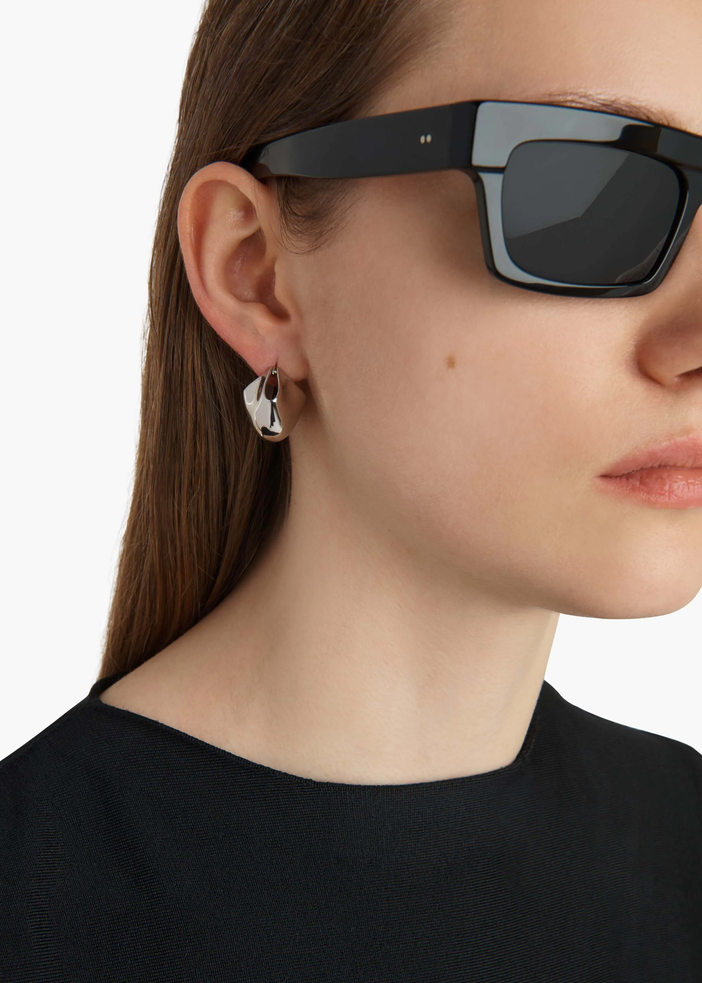 Small Lotus Earrings in Silver sold by KHAITE product image thumbnail 3