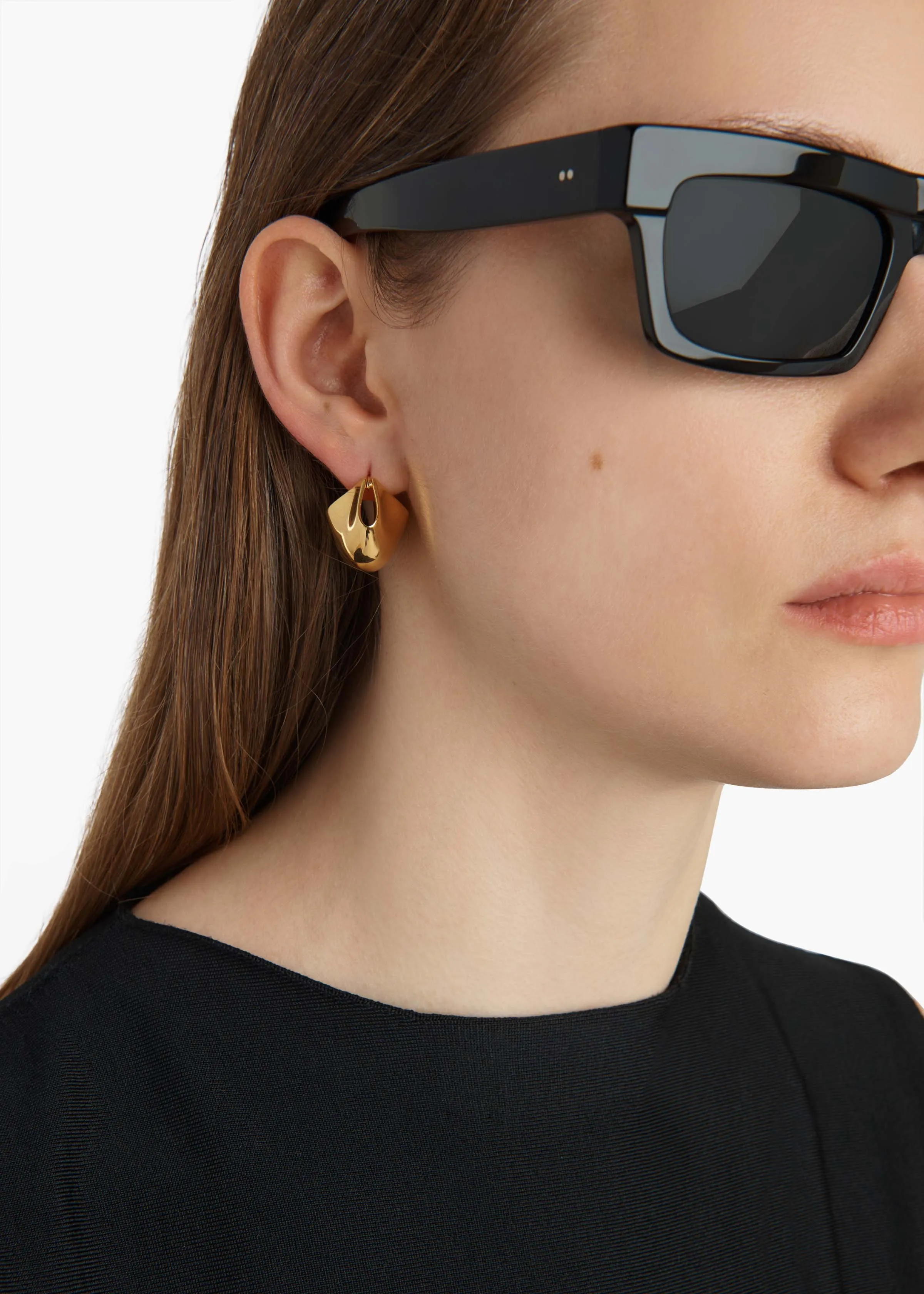 Small Lotus Earrings in Gold sold by KHAITE product image thumbnail 3