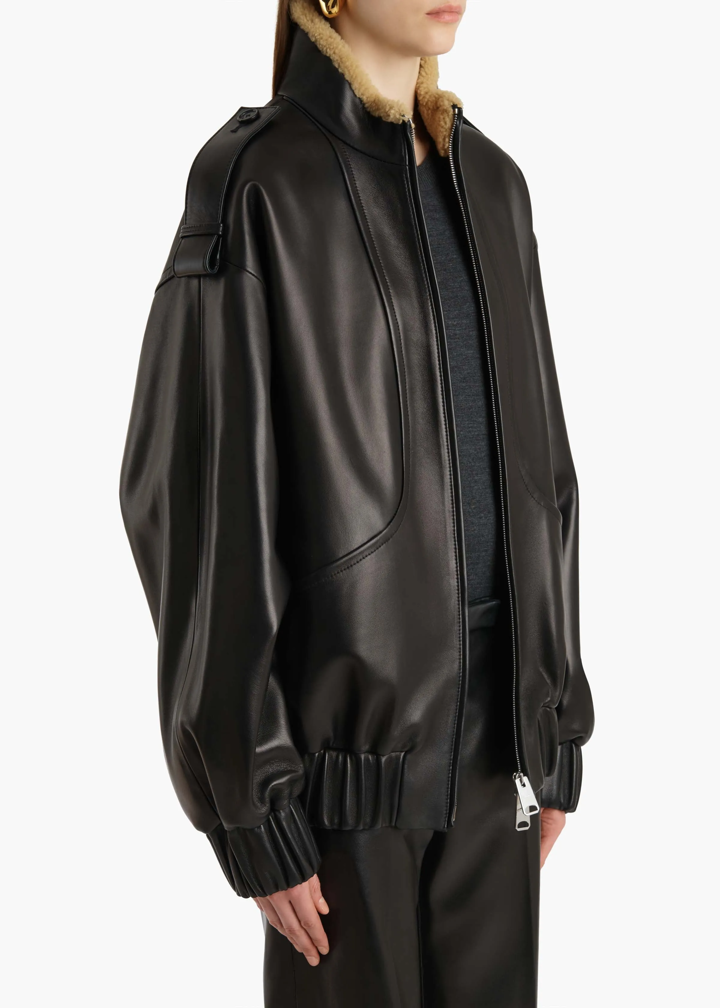 Sigi Jacket in Black Leather sold by KHAITE product image thumbnail 5