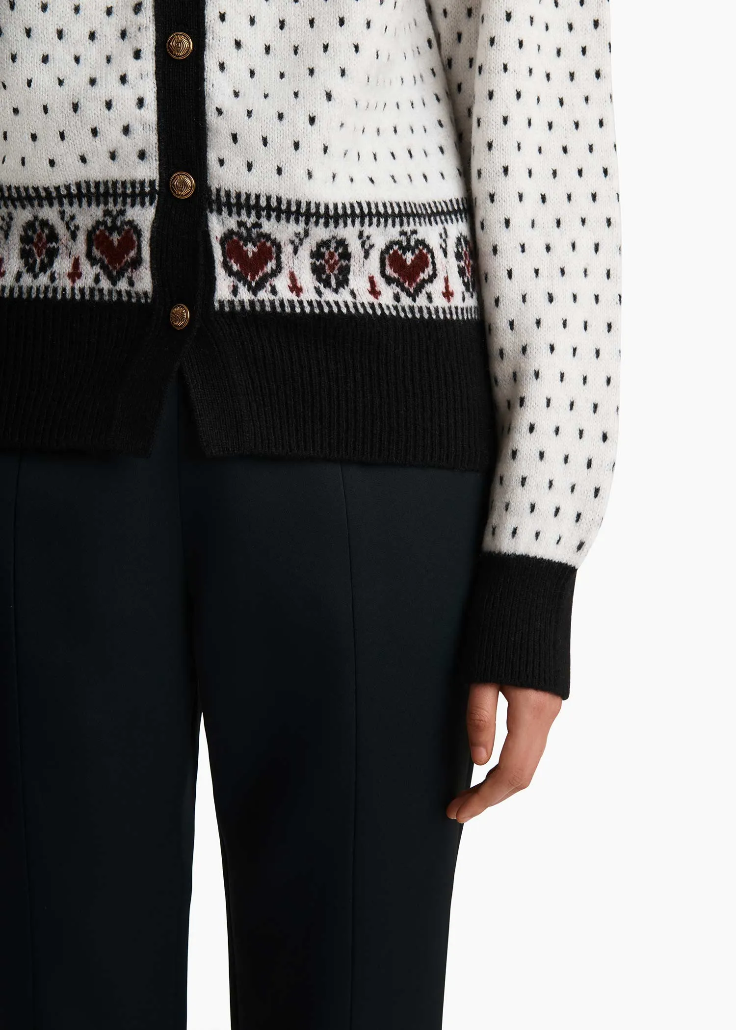 Marc Cardigan in Ivory and Red Multi sold by KHAITE product image thumbnail 5