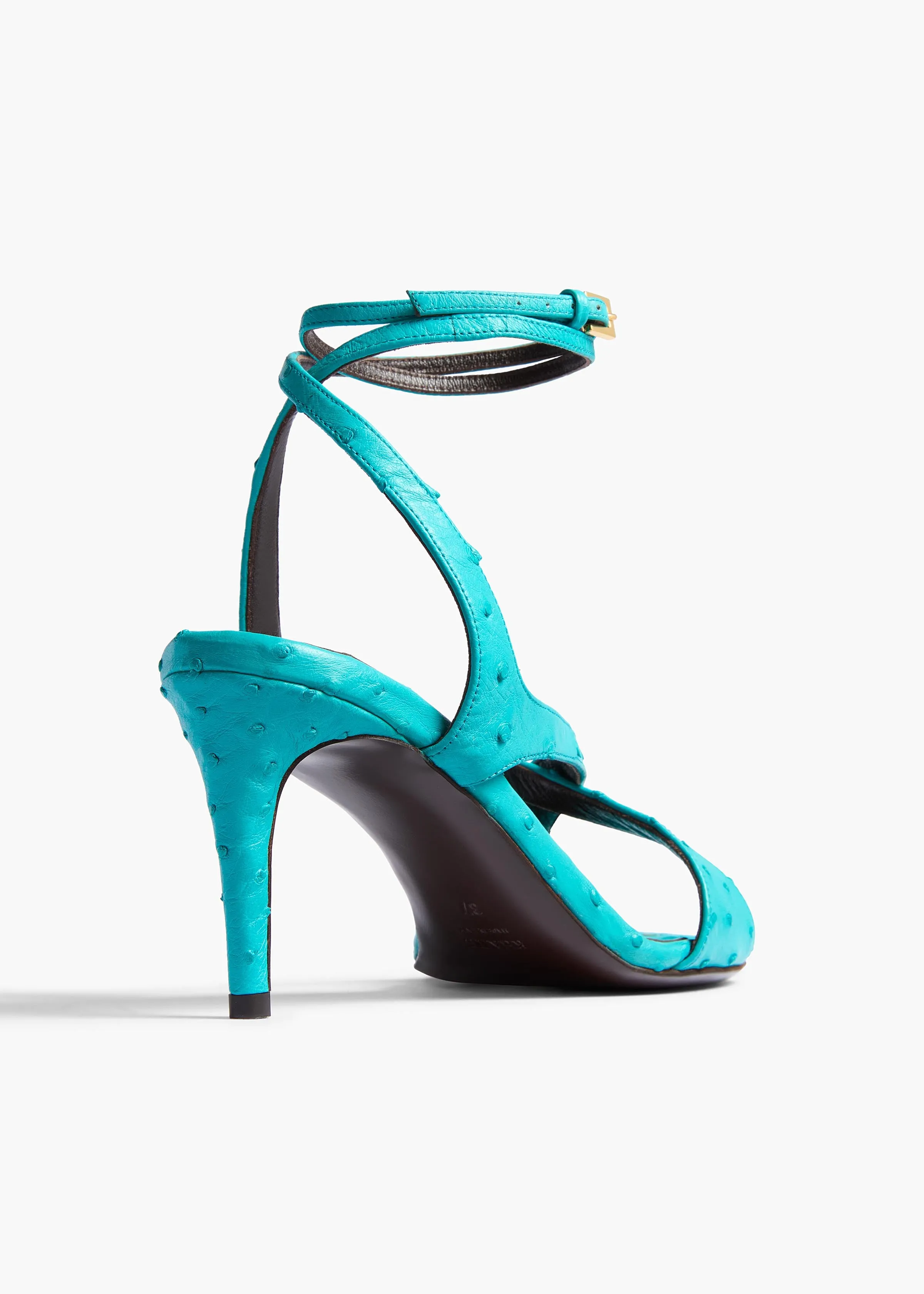 Liria Ankle Strap Sandal in Crystal Blue Ostrich sold by KHAITE product image thumbnail 3