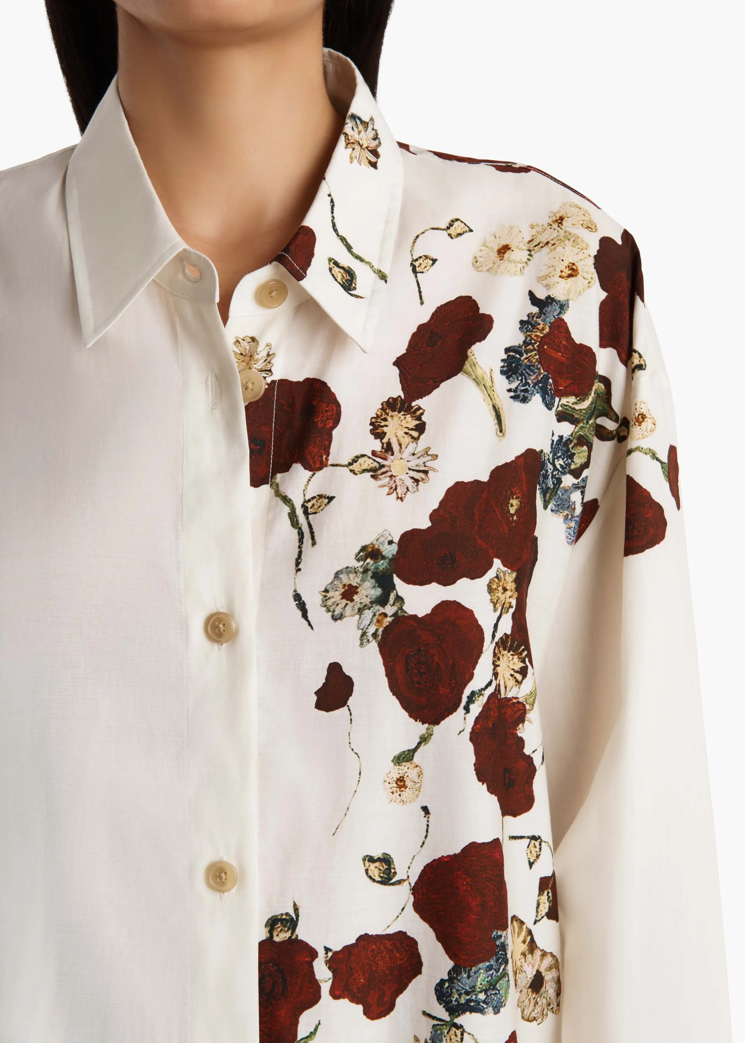 Gloria Dress in Cream and Red sold by KHAITE product image thumbnail 5