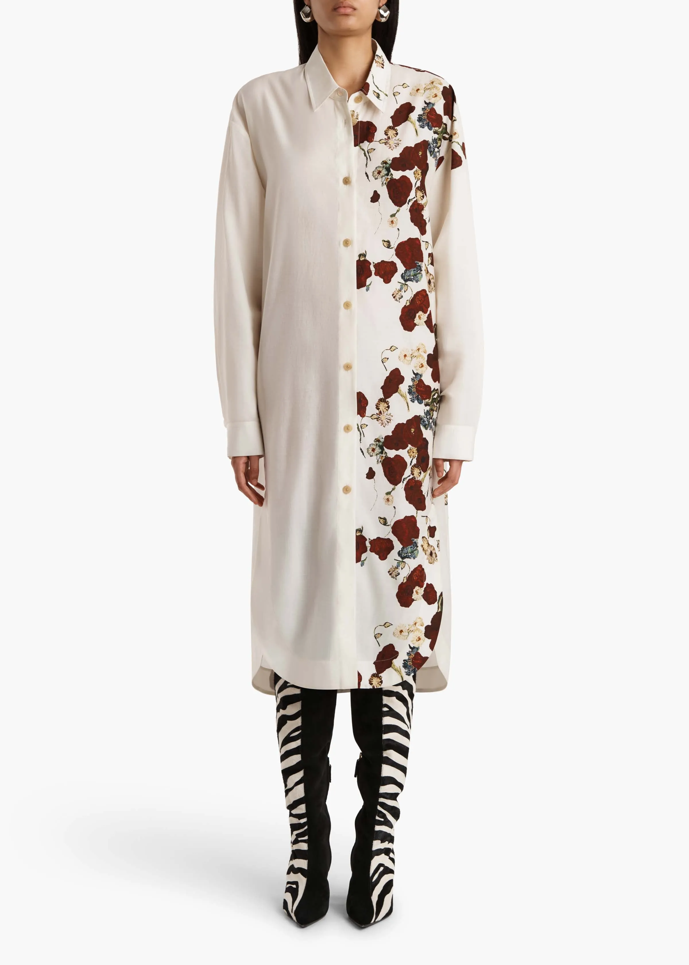 Gloria Dress in Cream and Red sold by KHAITE product image thumbnail 3