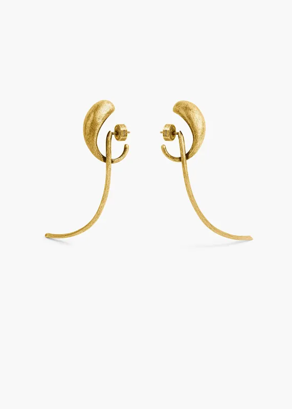 Cyclone Earrings in Antique Gold sold by KHAITE