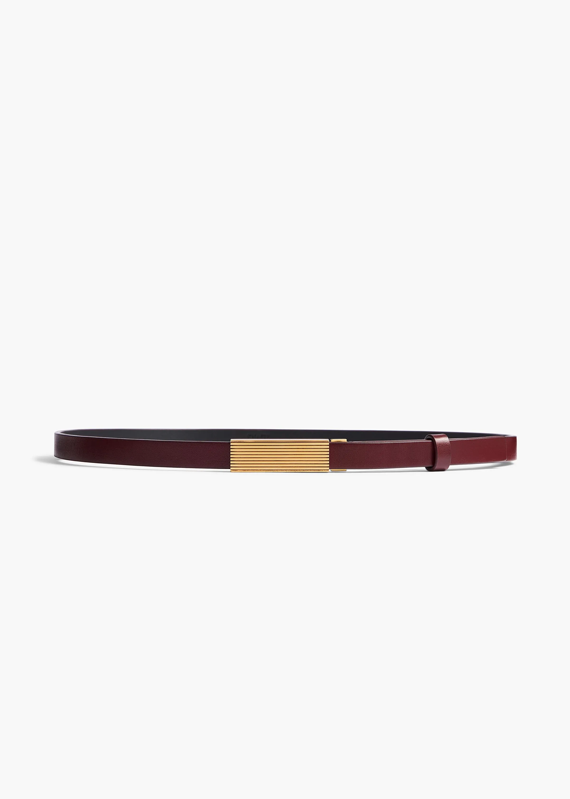 Empire Belt in Oxblood Leather with Gold sold by KHAITE