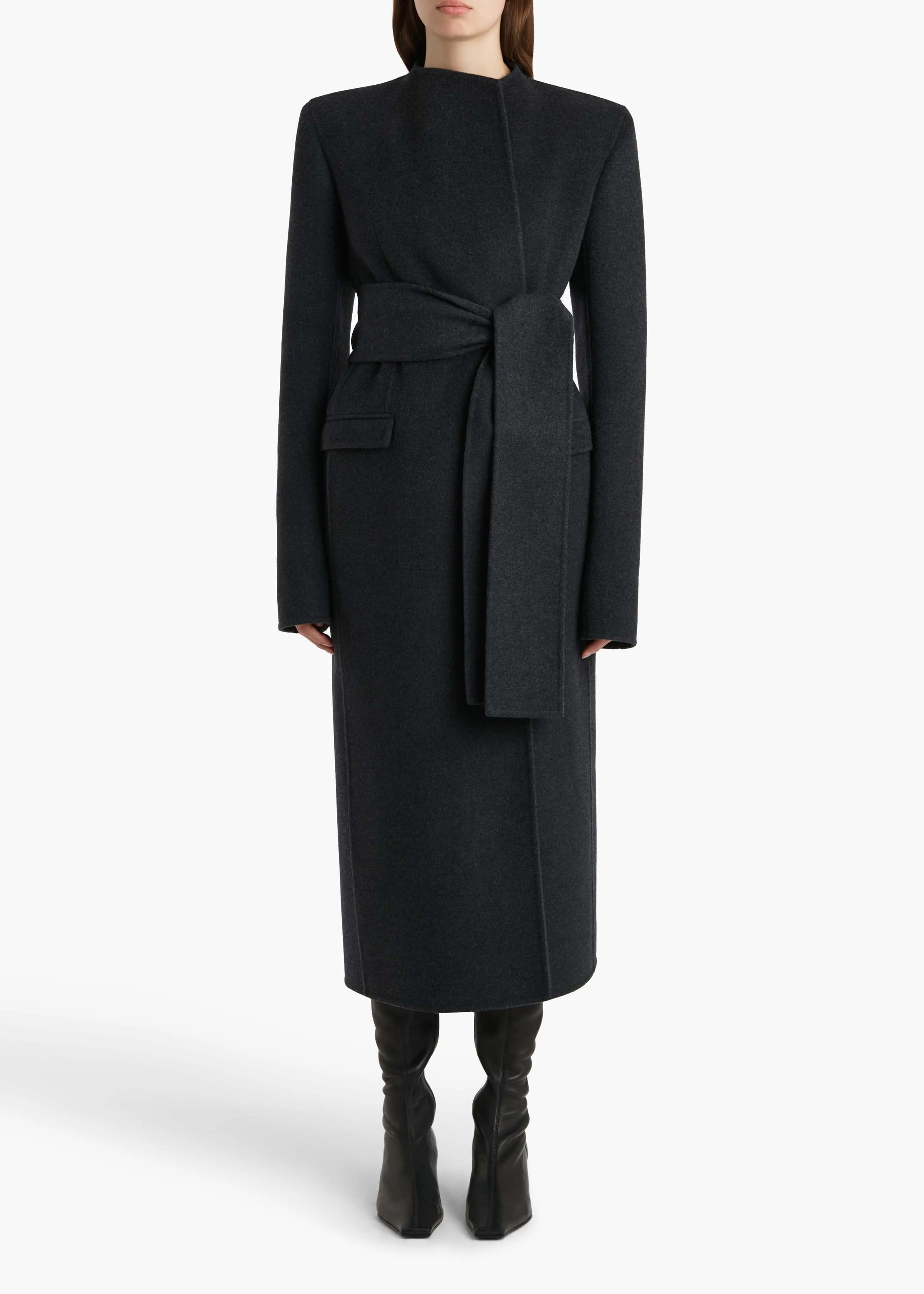 Jelson Coat in Charcoal sold by KHAITE product image thumbnail 3