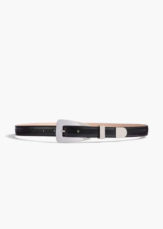 Small Lucca Belt in Black Leather with Silver sold by KHAITE