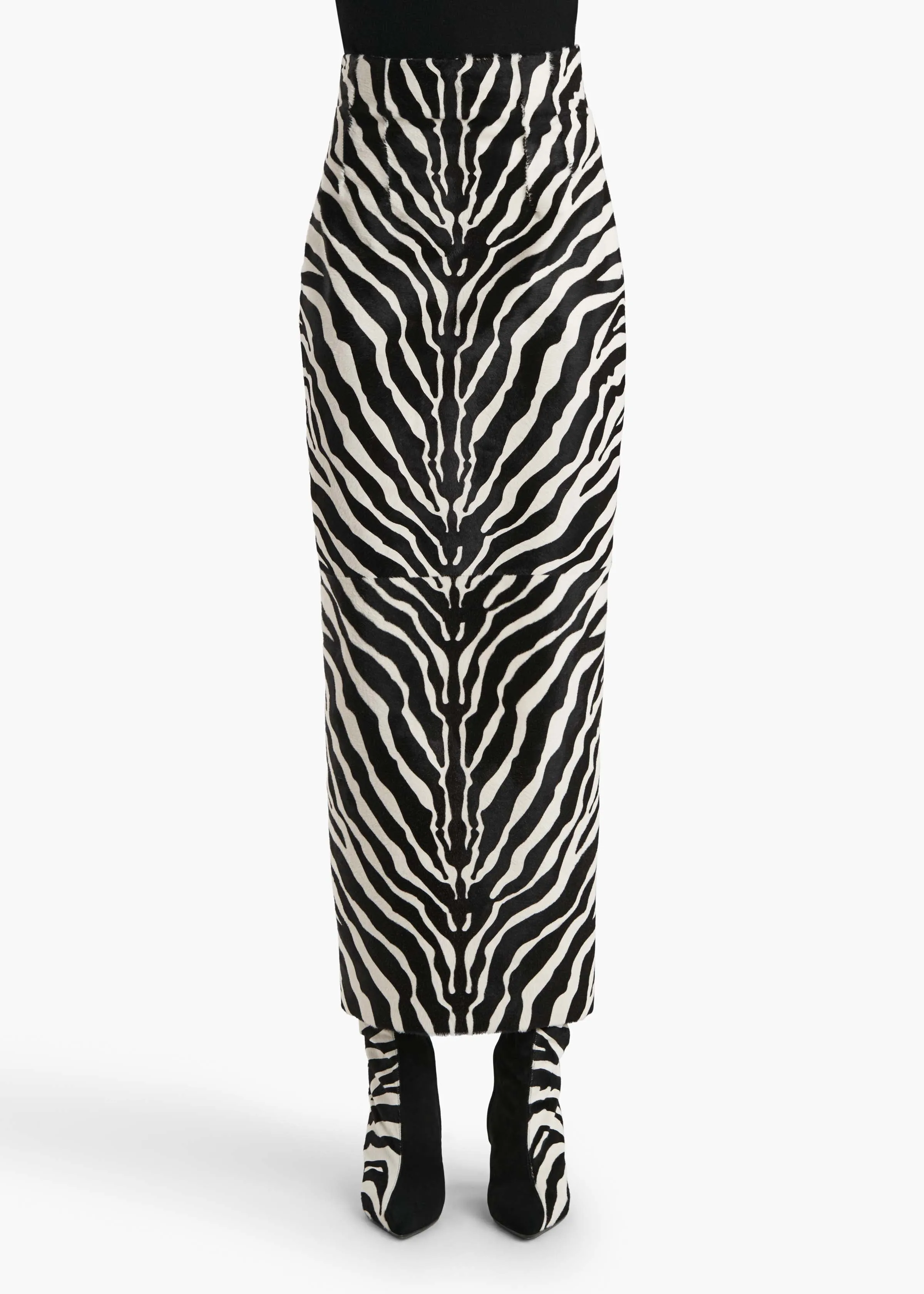 Loxley Skirt in Zebra Print Haircalf sold by KHAITE product image thumbnail 3
