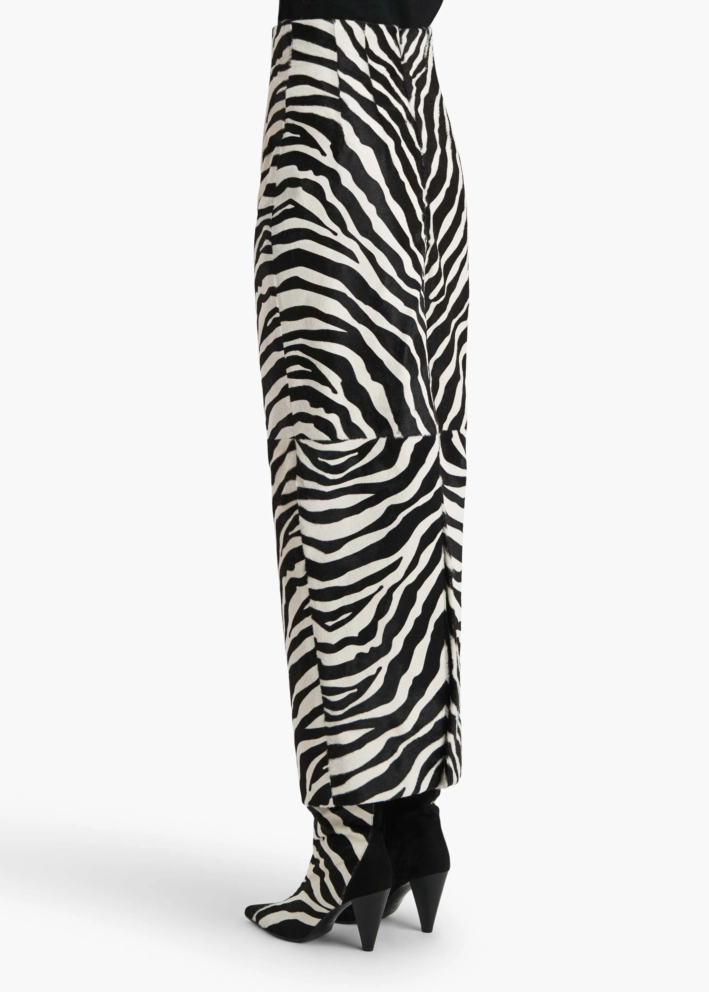 Loxley Skirt in Zebra Print Haircalf sold by KHAITE product image thumbnail 4