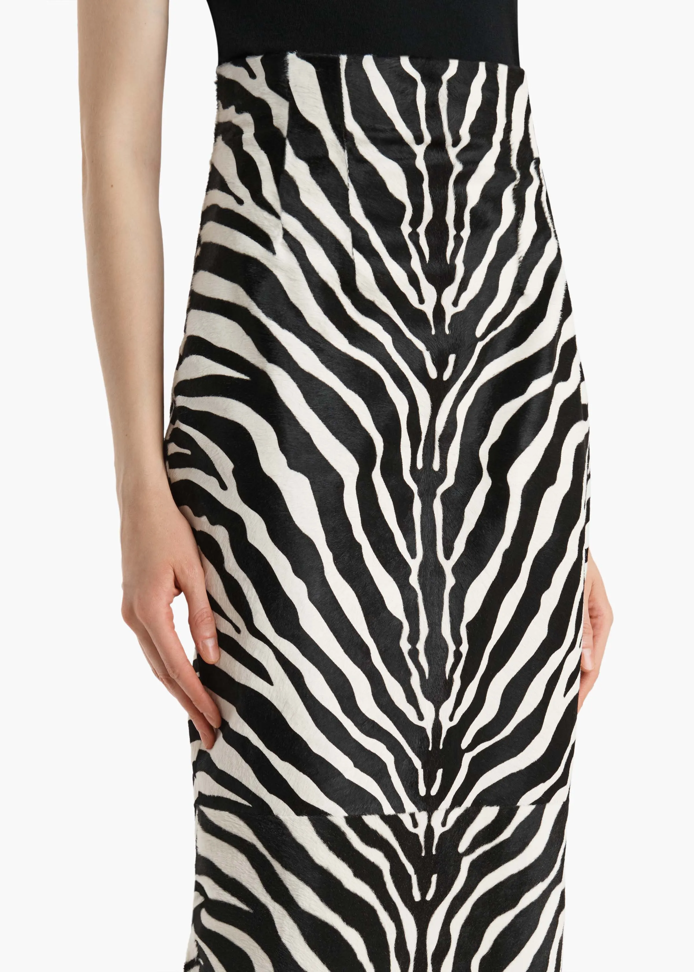 Loxley Skirt in Zebra Print Haircalf sold by KHAITE product image thumbnail 5