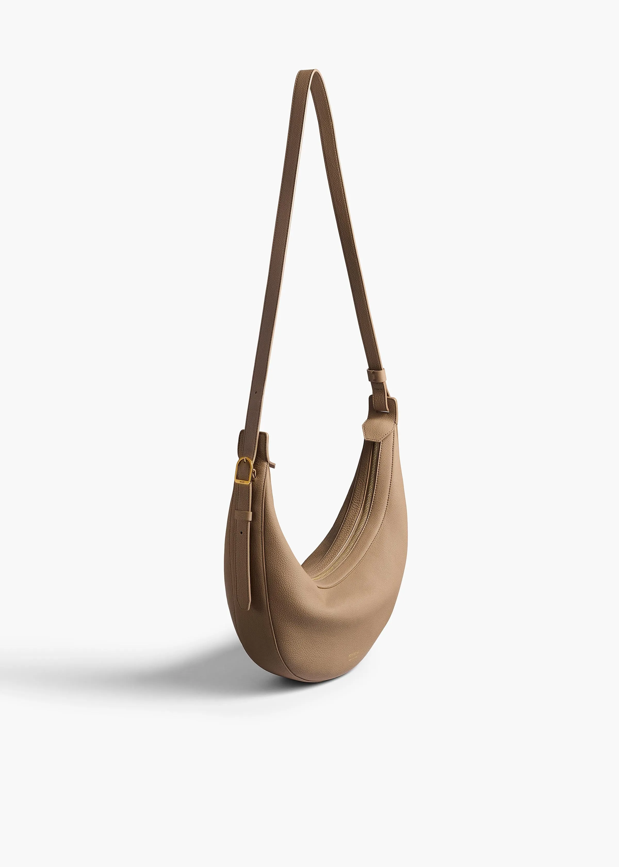 Small Augustina Crossbody Bag in Mokka Pebbled Leather sold by KHAITE