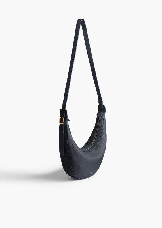 Small Augustina Crossbody Bag in Midnight Pebbled Leather sold by KHAITE