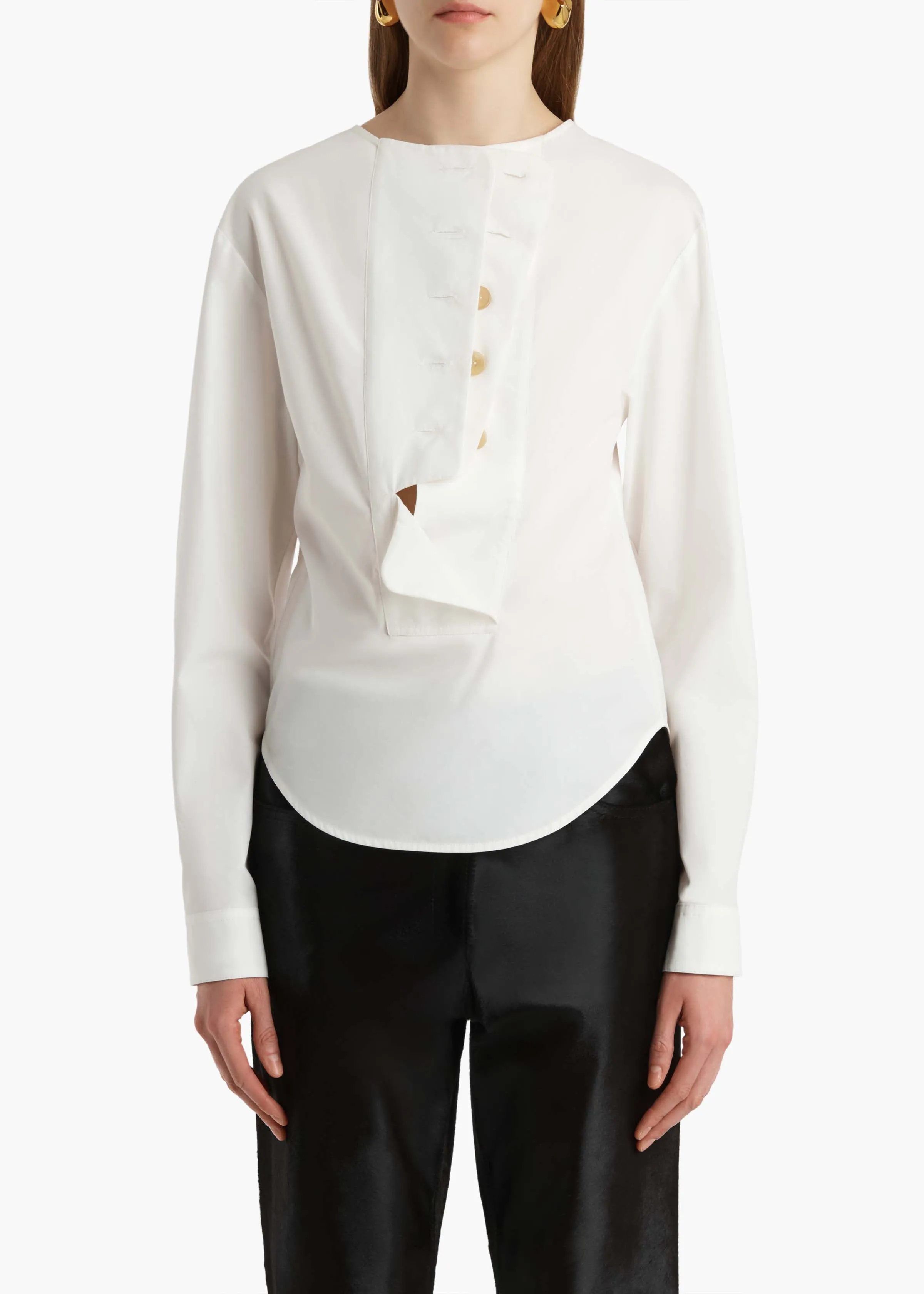 Poe Top in Chalk sold by KHAITE product image thumbnail 3