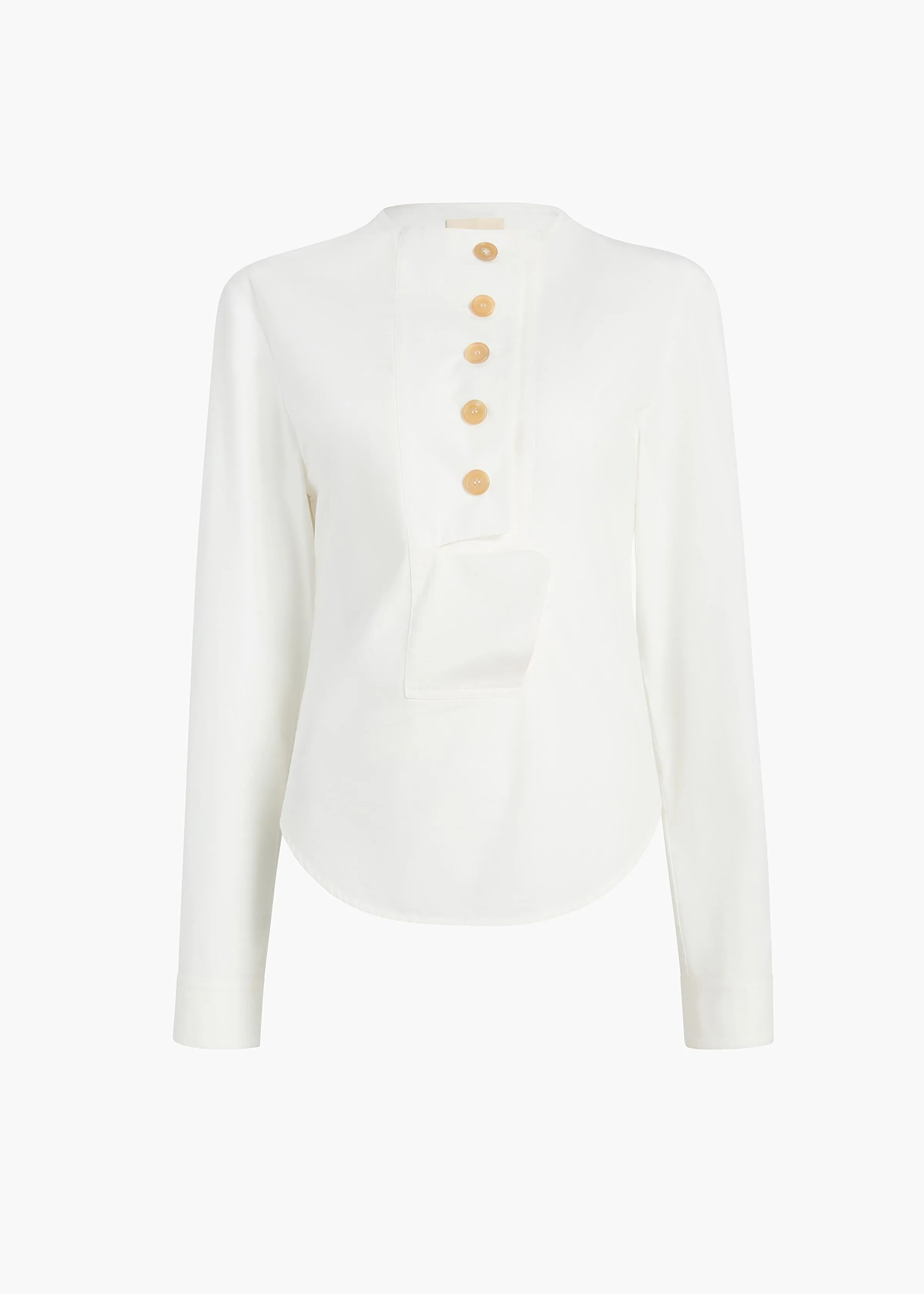 Poe Top in Chalk sold by KHAITE