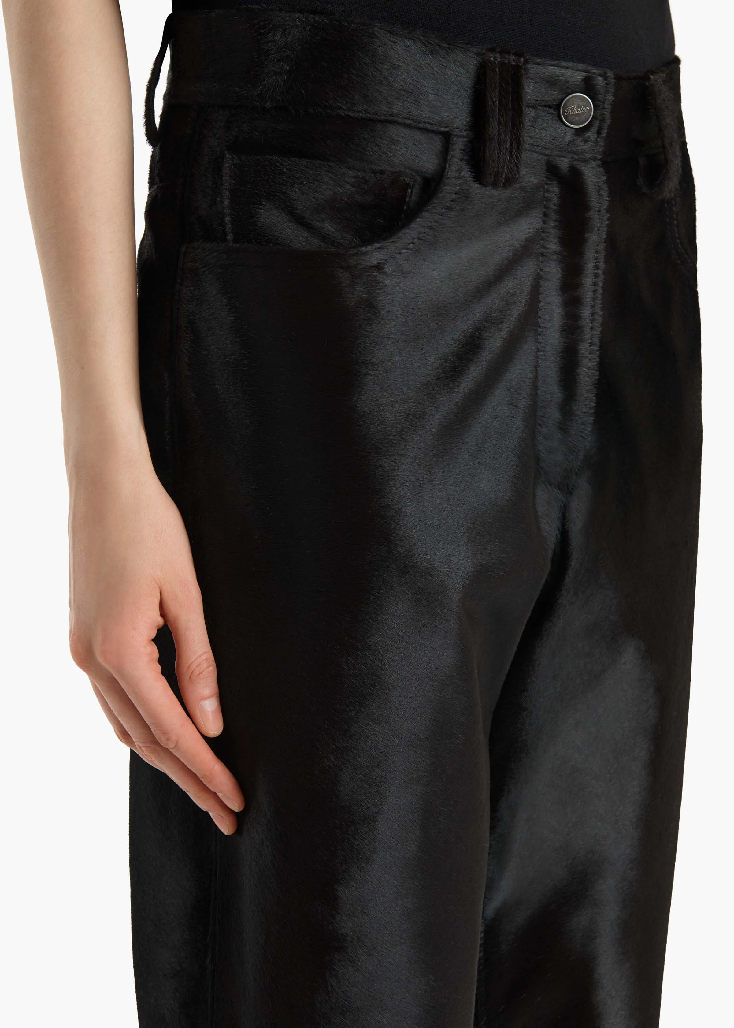 Callum Pant in Chocolate Haircalf sold by KHAITE product image thumbnail 5